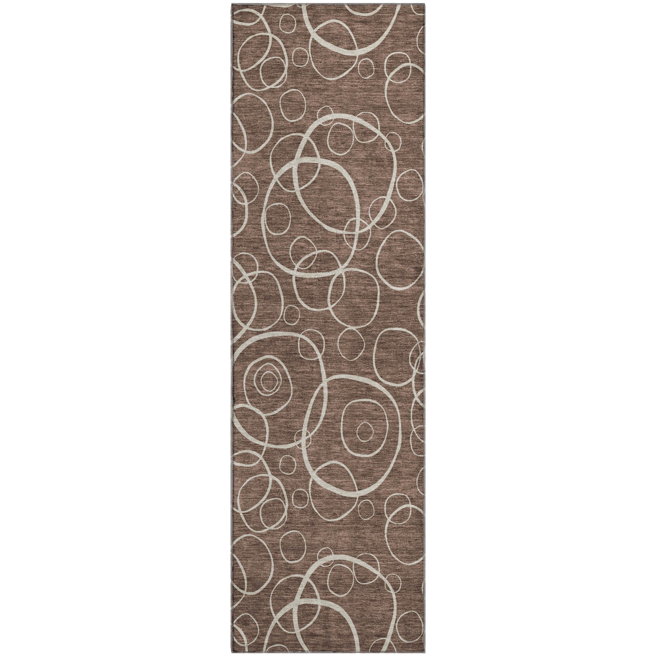Cusco Machine Washable Transitional Brown Rug 2'3" x 7'6" #shape_Runner