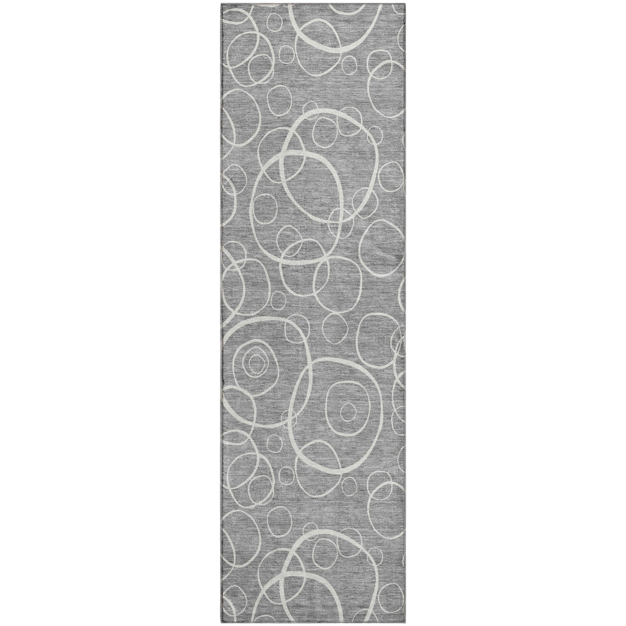 Cusco Machine Washable Transitional Gray Rug 2'3" x 7'6" #shape_Runner