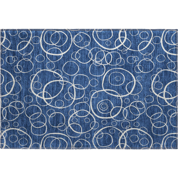 Cusco Machine Washable Transitional Navy Blue Rug 1'8" x 2'6"