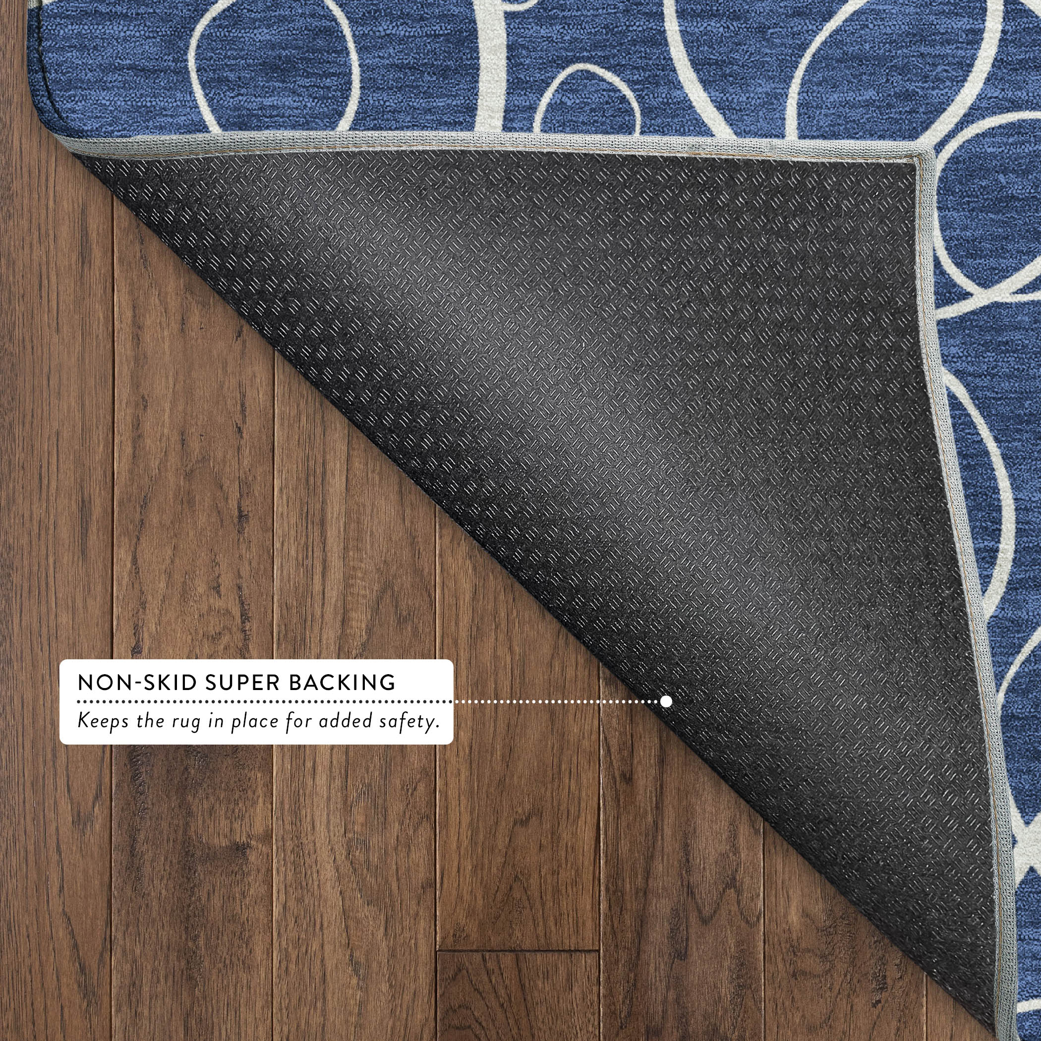 Cusco Machine Washable Transitional Navy Blue Rug 1'8" x 2'6" #shape_Rectangle