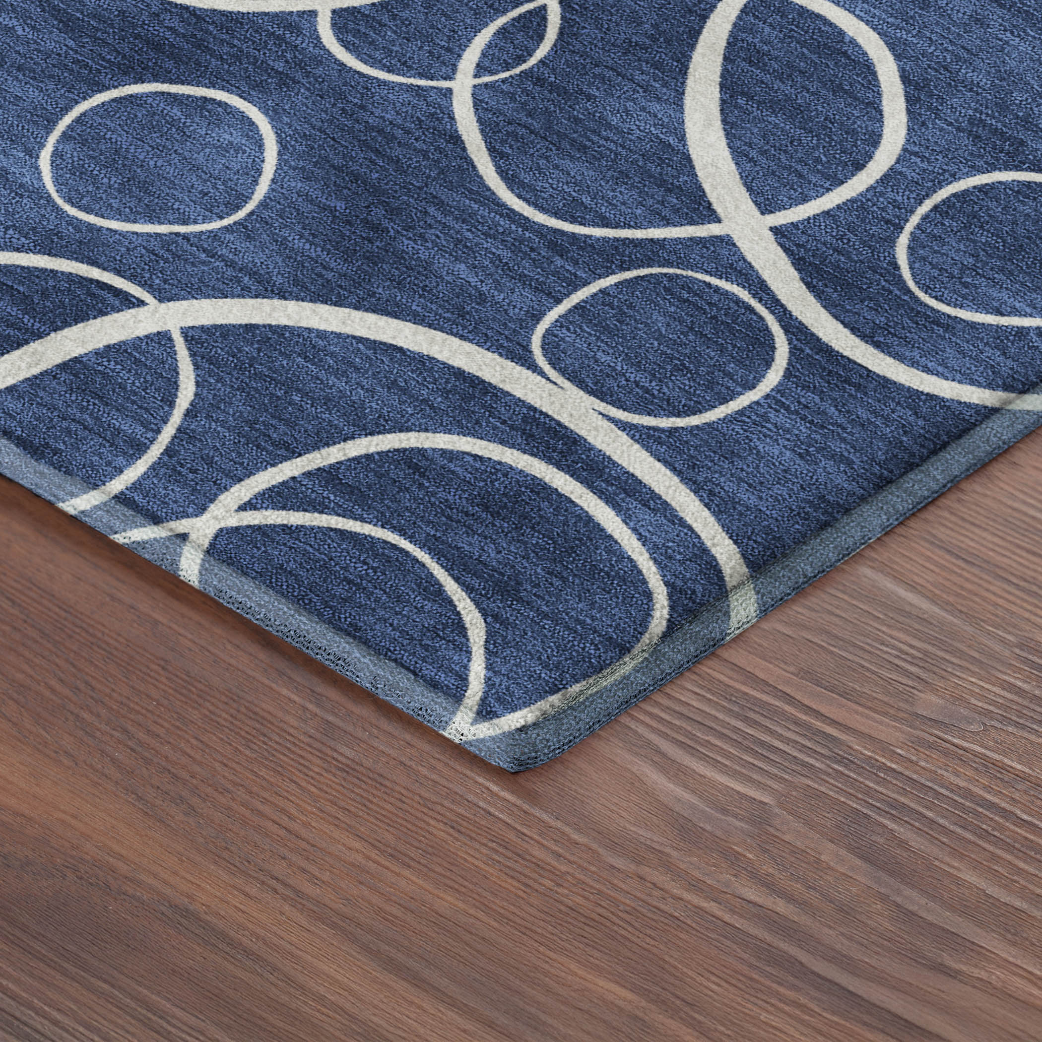 Cusco Machine Washable Transitional Navy Blue Rug 1'8" x 2'6" #shape_Rectangle