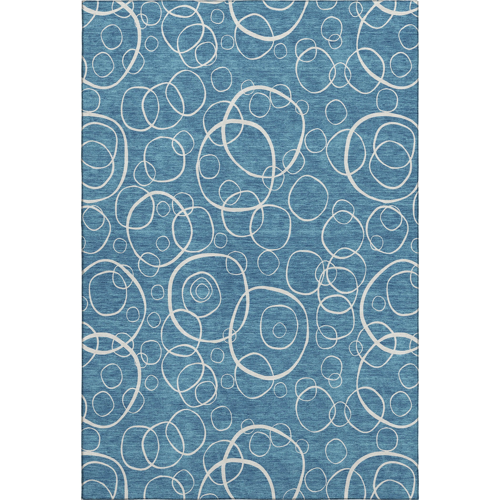 Cusco Machine Washable Transitional Teal Rug 3' x 5' #shape_Rectangle