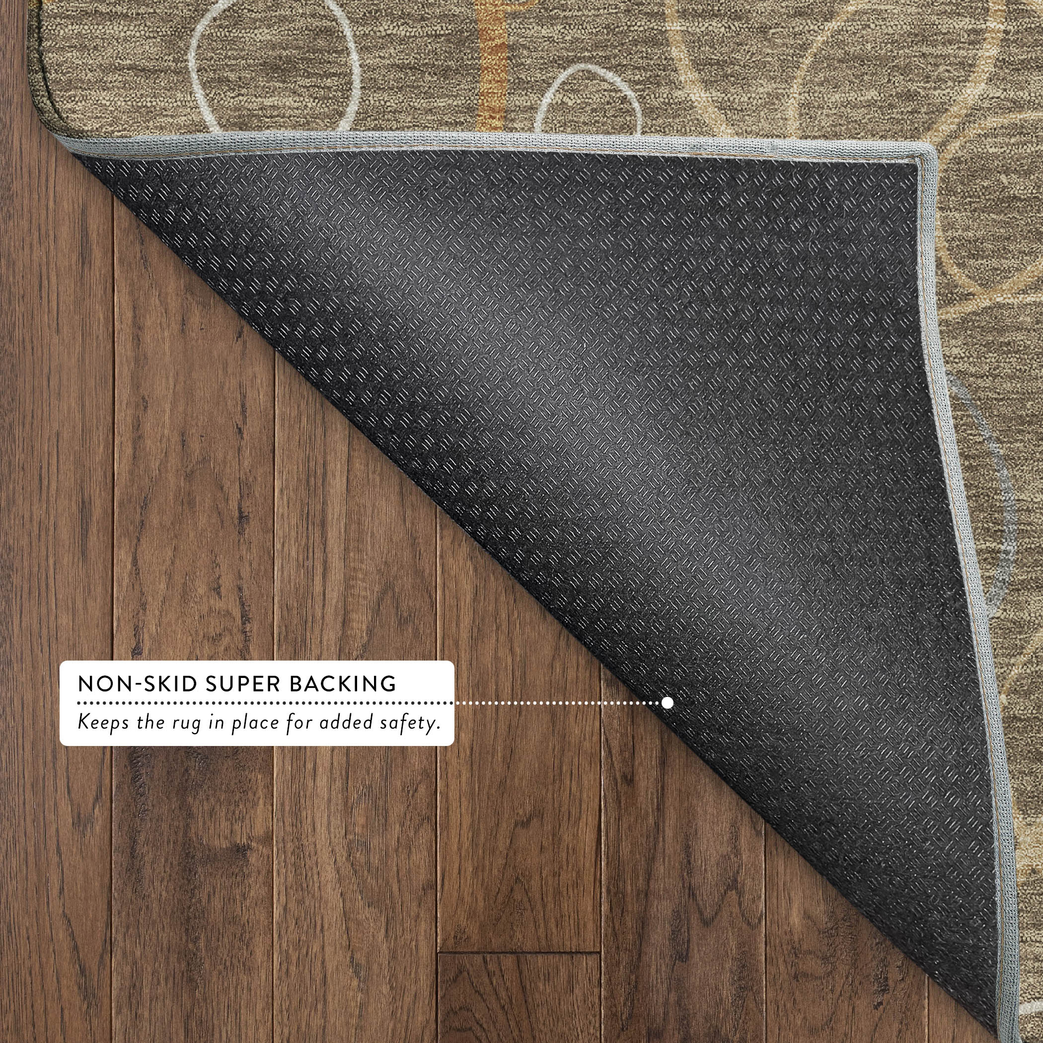 Porto Machine Washable Transitional Brown Rug 1'8" x 2'6" #shape_Rectangle