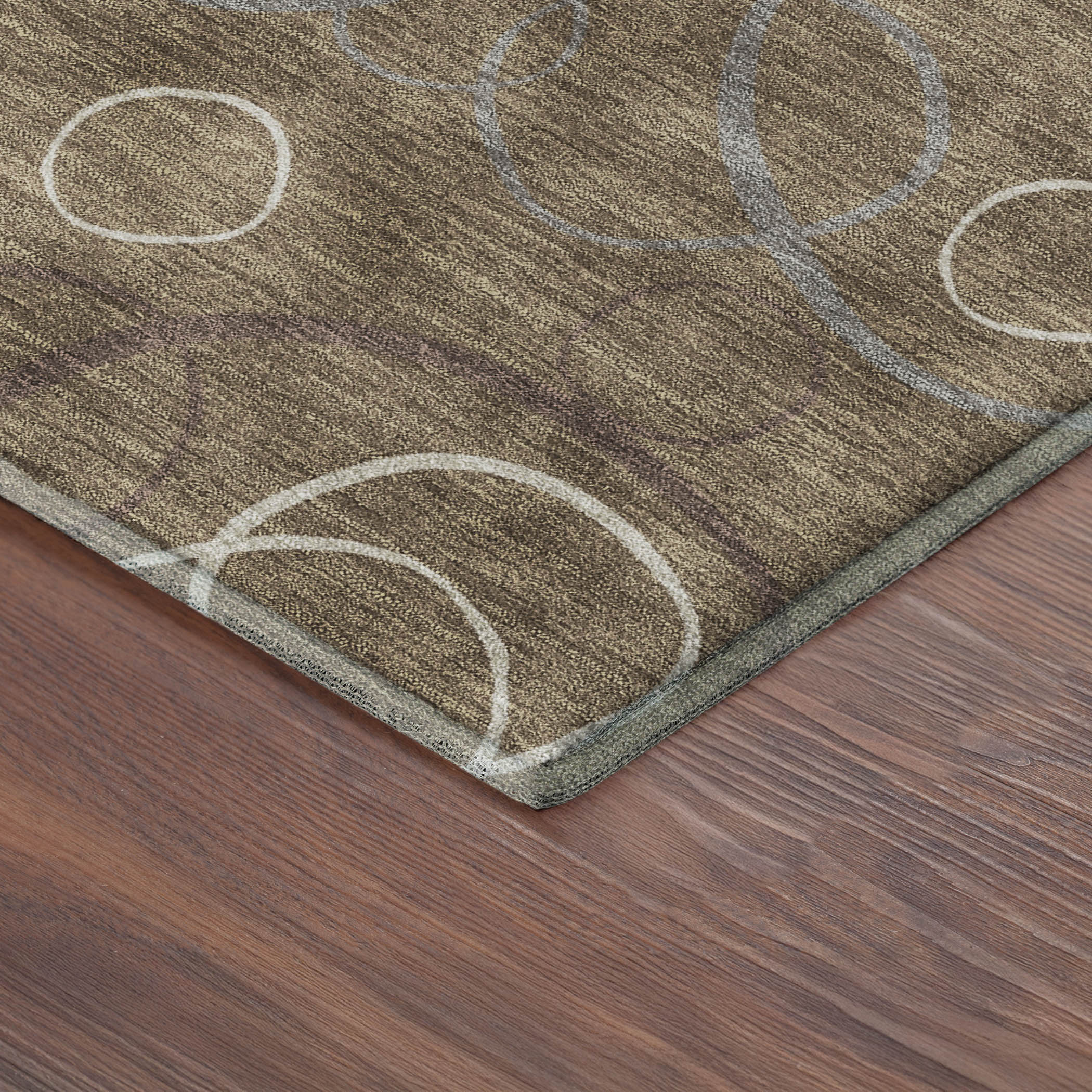 Porto Machine Washable Transitional Brown Rug 1'8" x 2'6" #shape_Rectangle