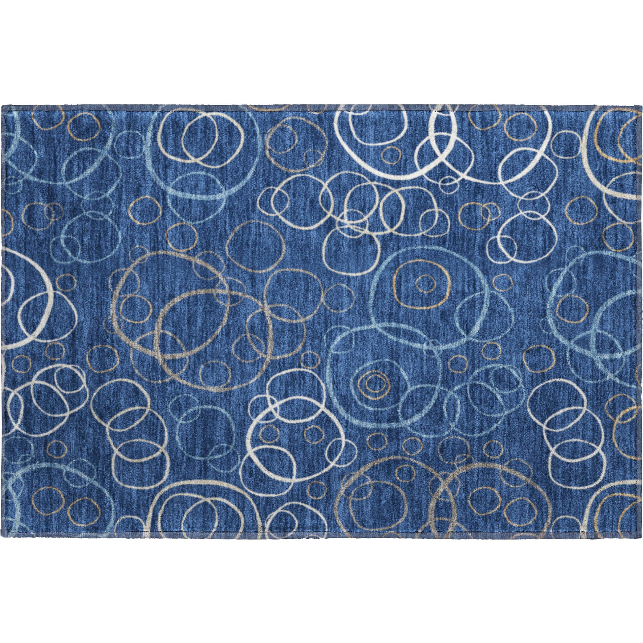 Porto Machine Washable Transitional Navy Blue Rug 1'8" x 2'6" #shape_Rectangle