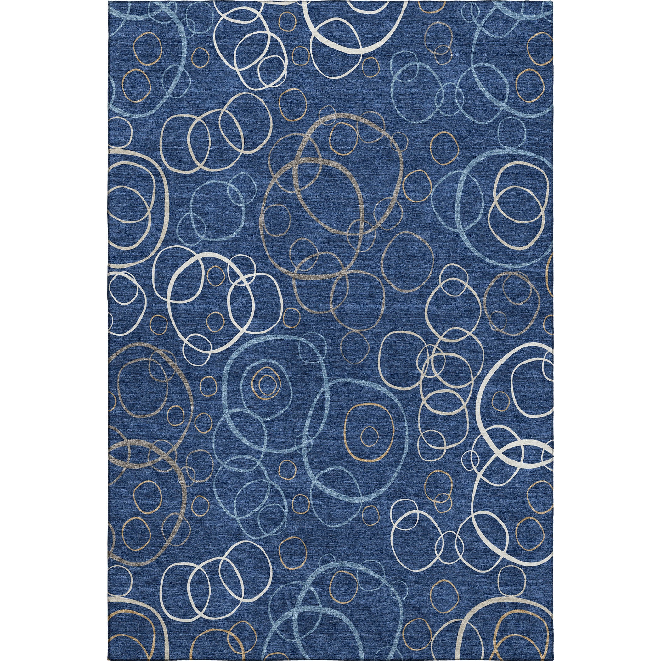 Porto Machine Washable Transitional Navy Blue Rug 3' x 5' #shape_Rectangle
