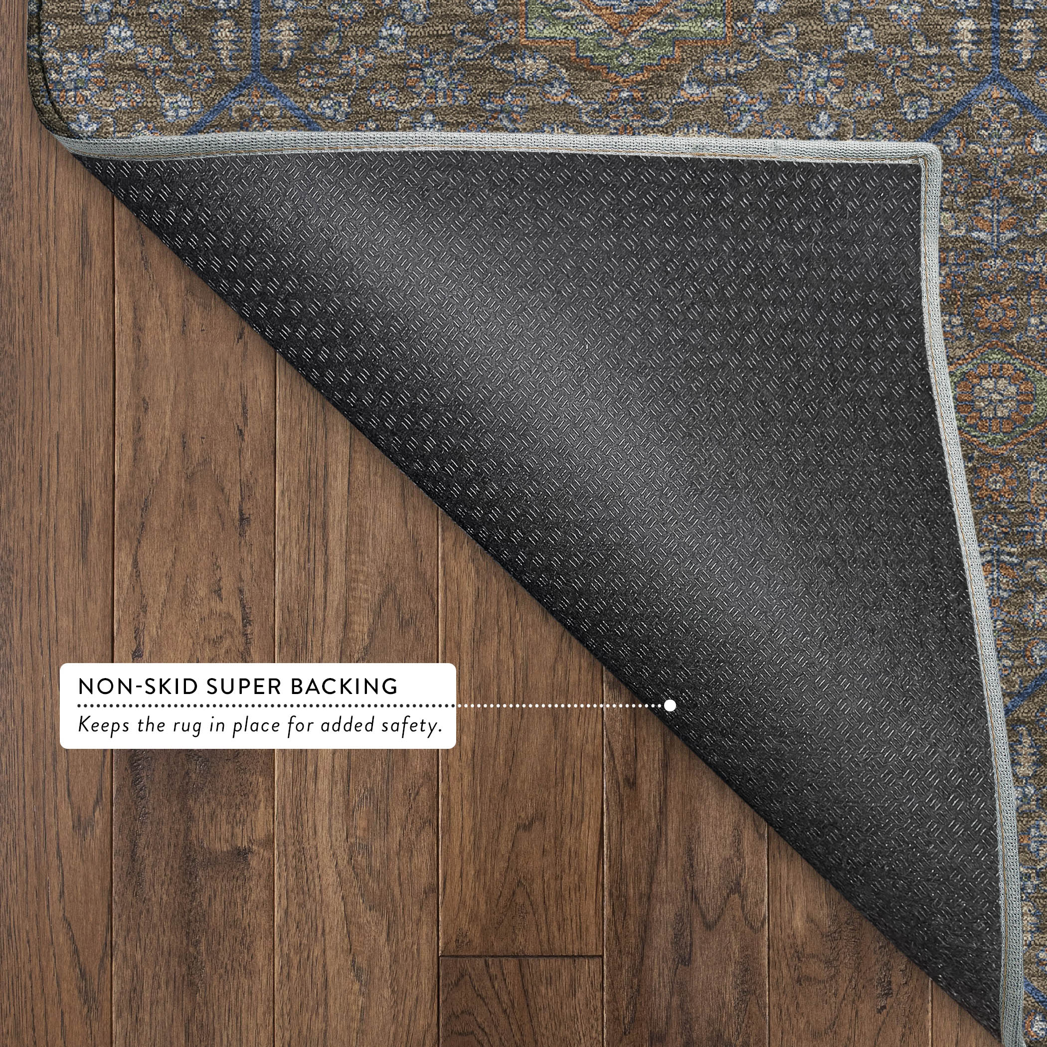 Kotor Machine Washable Transitional Chocolate Brown Rug 1'8" x 2'6" #shape_Rectangle