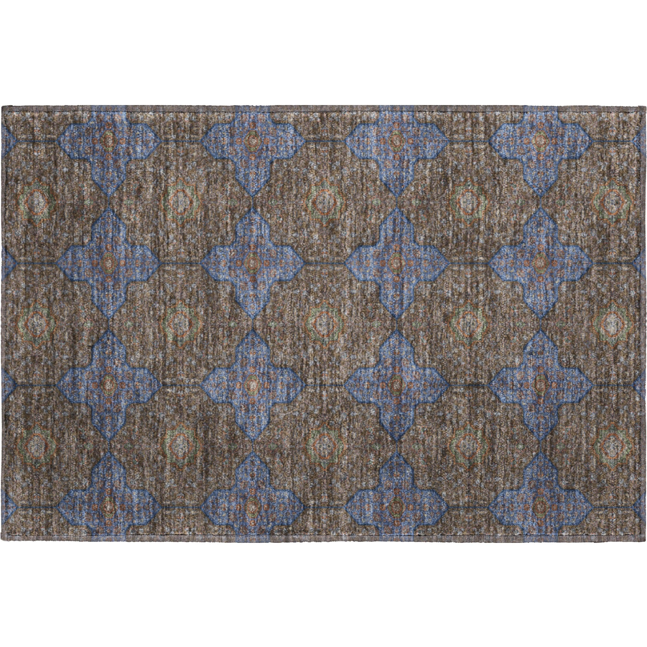 Cairo Machine Washable Contemporary Chocolate Brown Rug 1'8" x 2'6" #shape_Rectangle