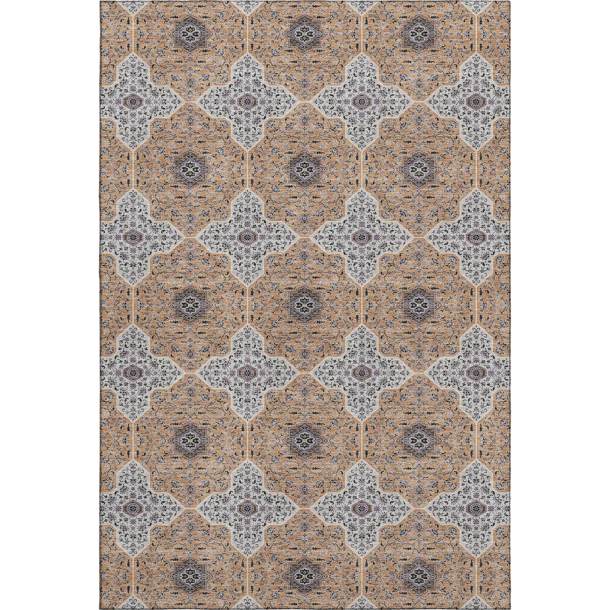 Cairo Machine Washable Contemporary Copper Orange Rug 3' x 5' #shape_Rectangle