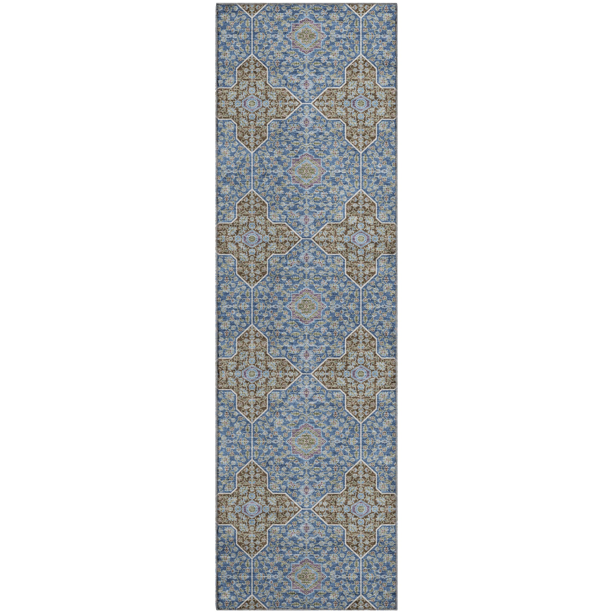 Cairo Machine Washable Contemporary Navy Blue Rug 2'3" x 7'6" #shape_Runner
