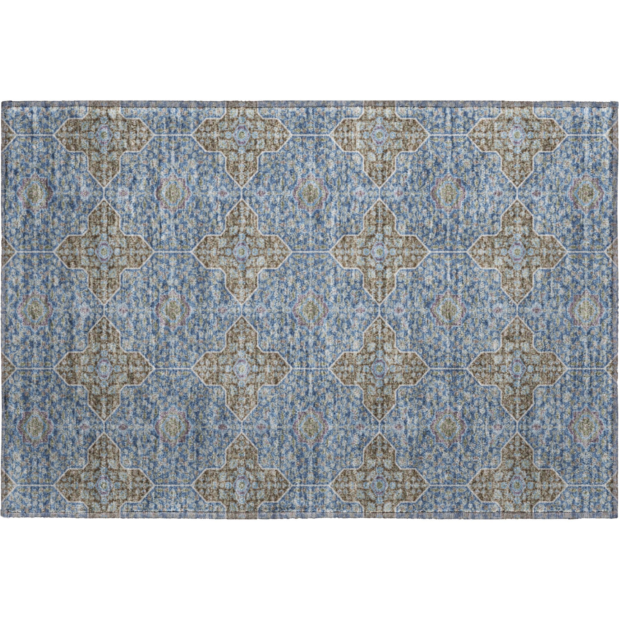 Cairo Machine Washable Contemporary Navy Blue Rug 1'8" x 2'6" #shape_Rectangle