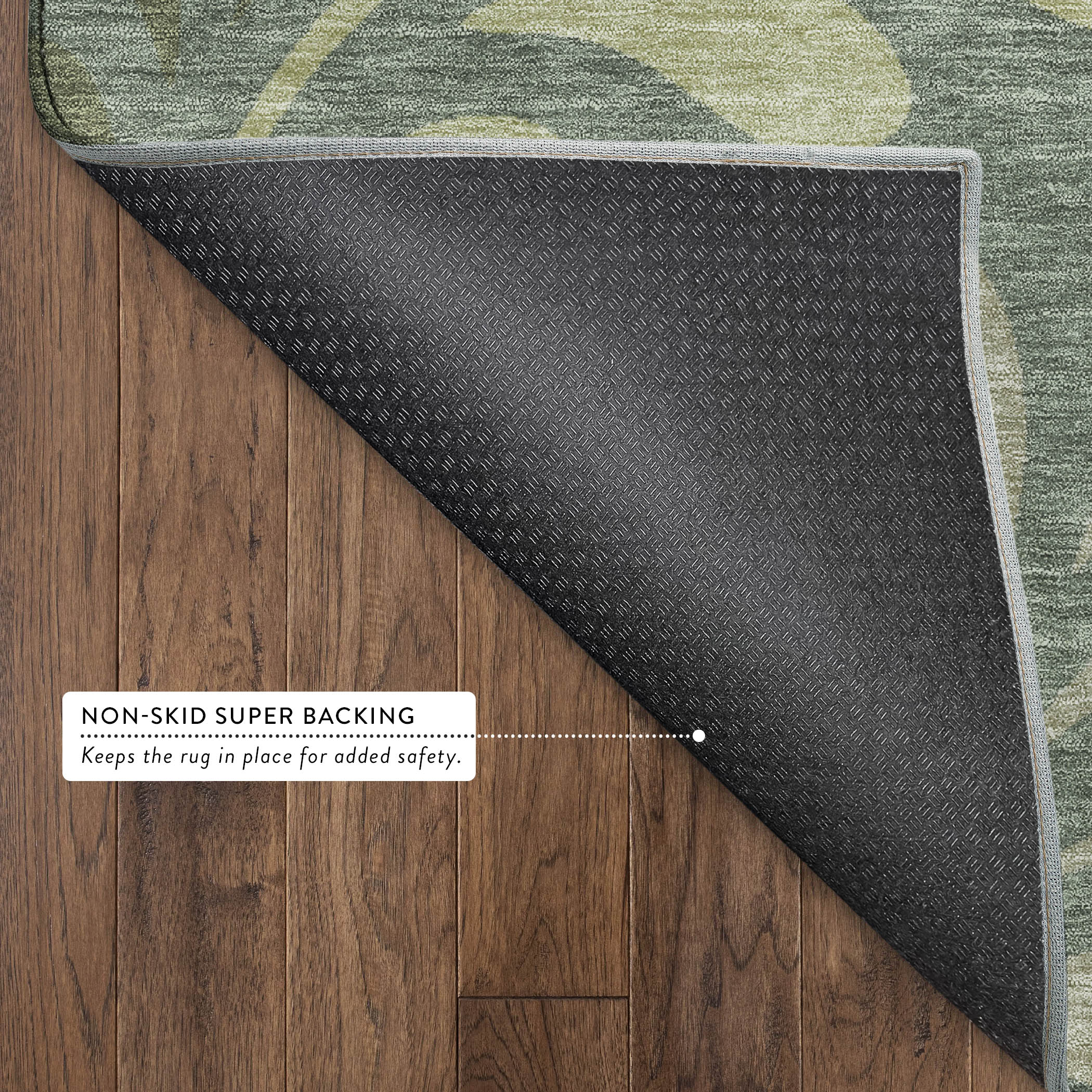 Split Machine Washable Contemporary Basil Green Rug 1'8" x 2'6" #shape_Rectangle