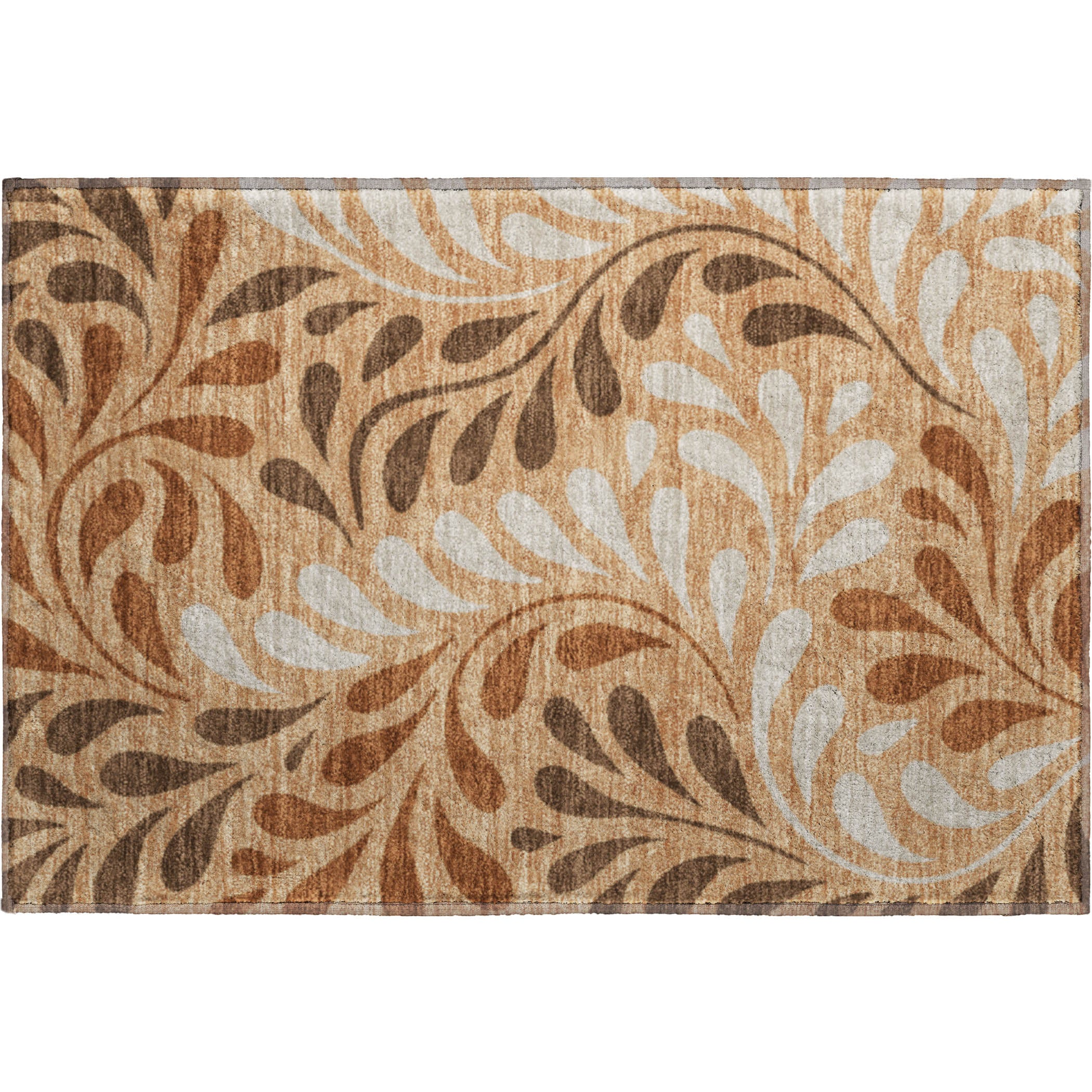 Split Machine Washable Contemporary Copper Orange Rug 1'8" x 2'6" #shape_Rectangle