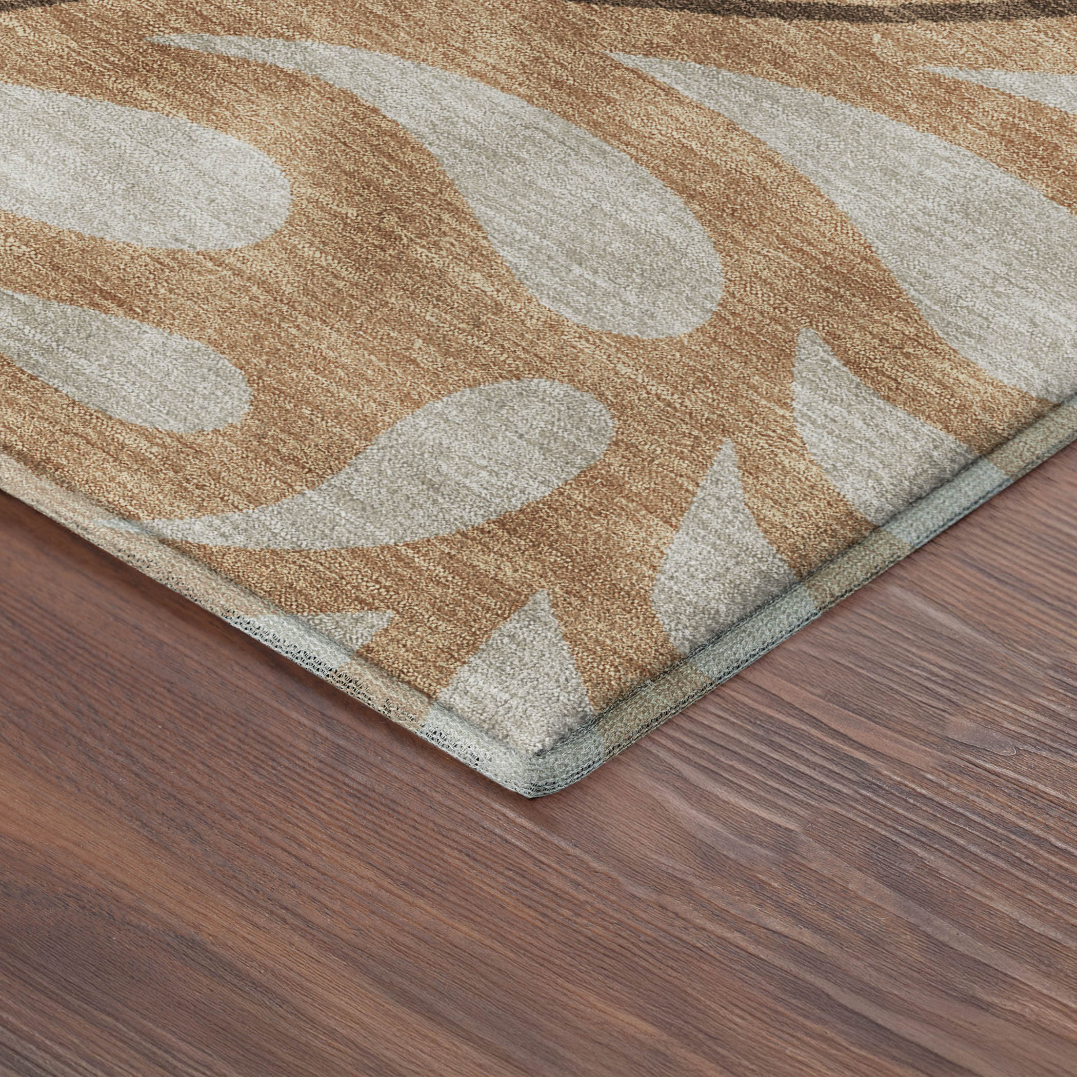 Split Machine Washable Contemporary Copper Orange Rug 1'8" x 2'6" #shape_Rectangle