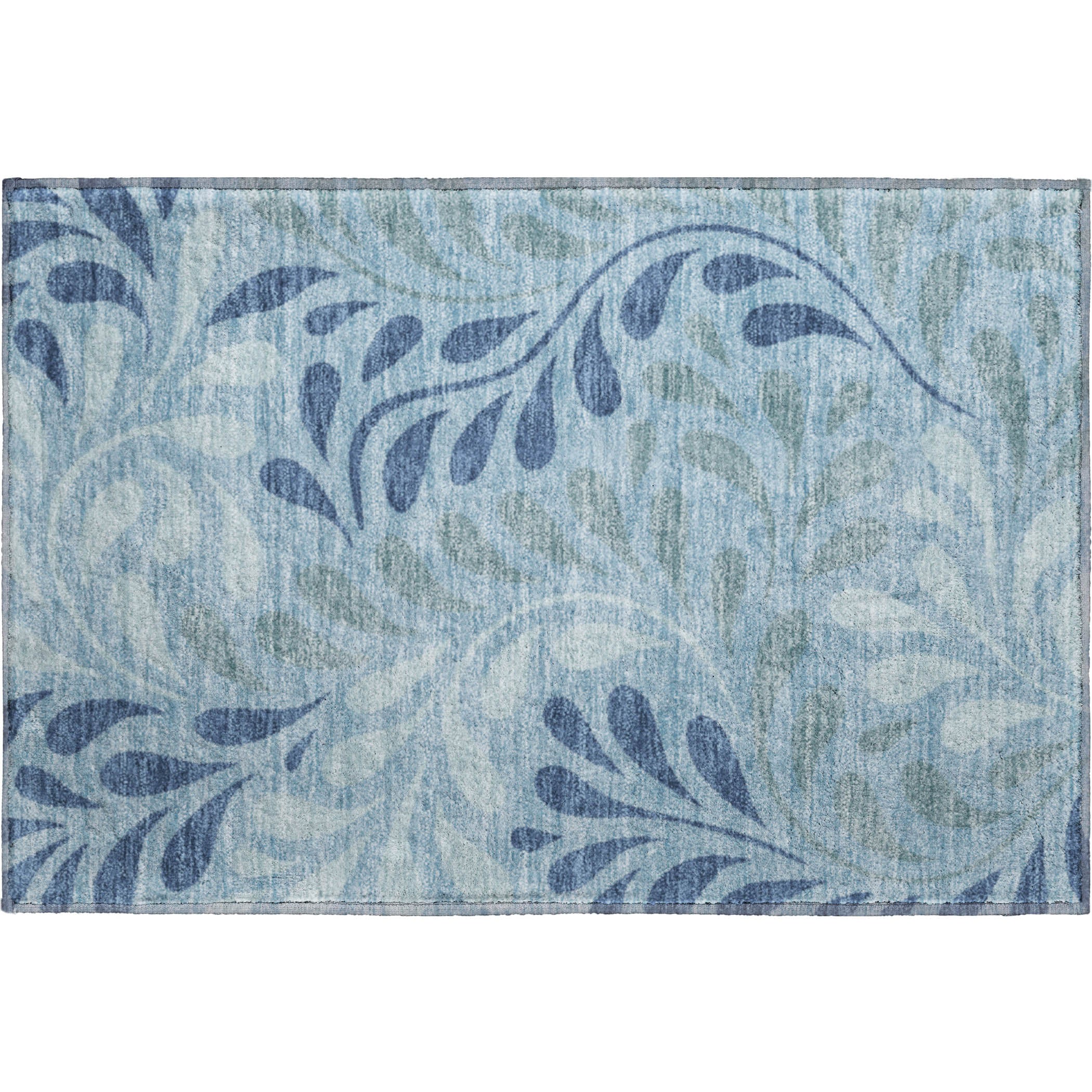 Split Machine Washable Transitional Denim Blue Rug 1'8" x 2'6" #shape_Rectangle