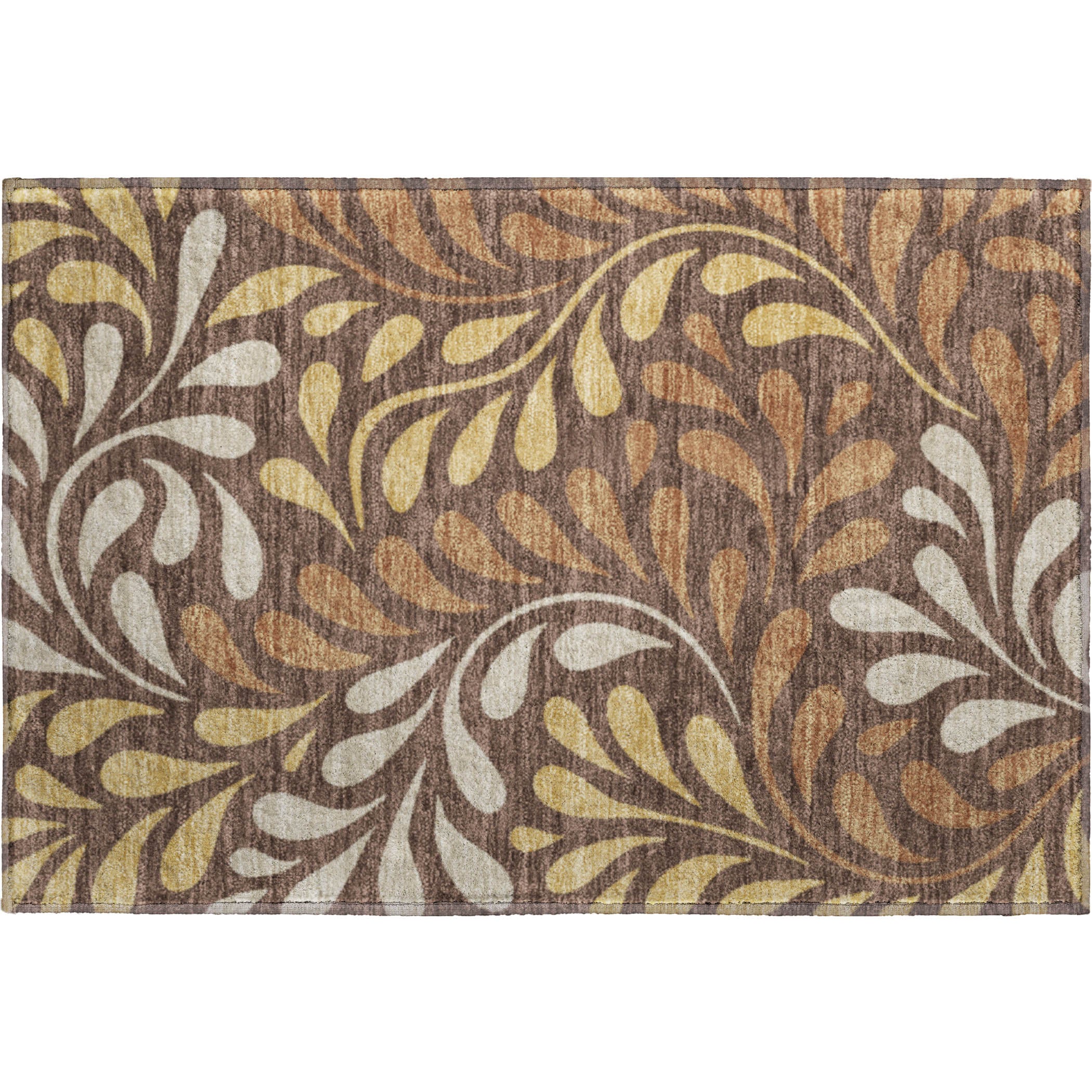 Split Machine Washable Transitional Fudge Brown Rug 1'8" x 2'6" #shape_Rectangle