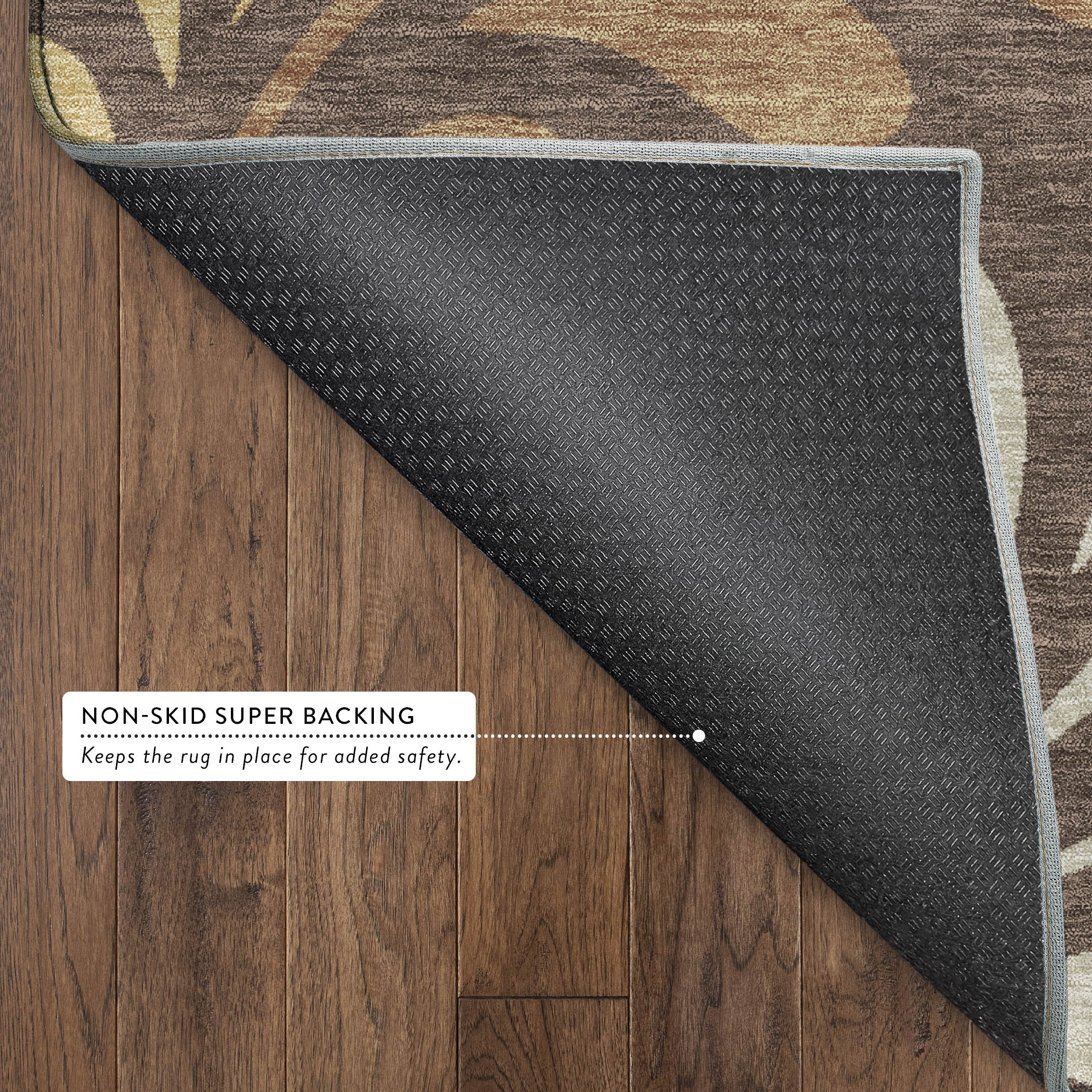 Split Machine Washable Transitional Fudge Brown Rug 1'8" x 2'6" #shape_Rectangle