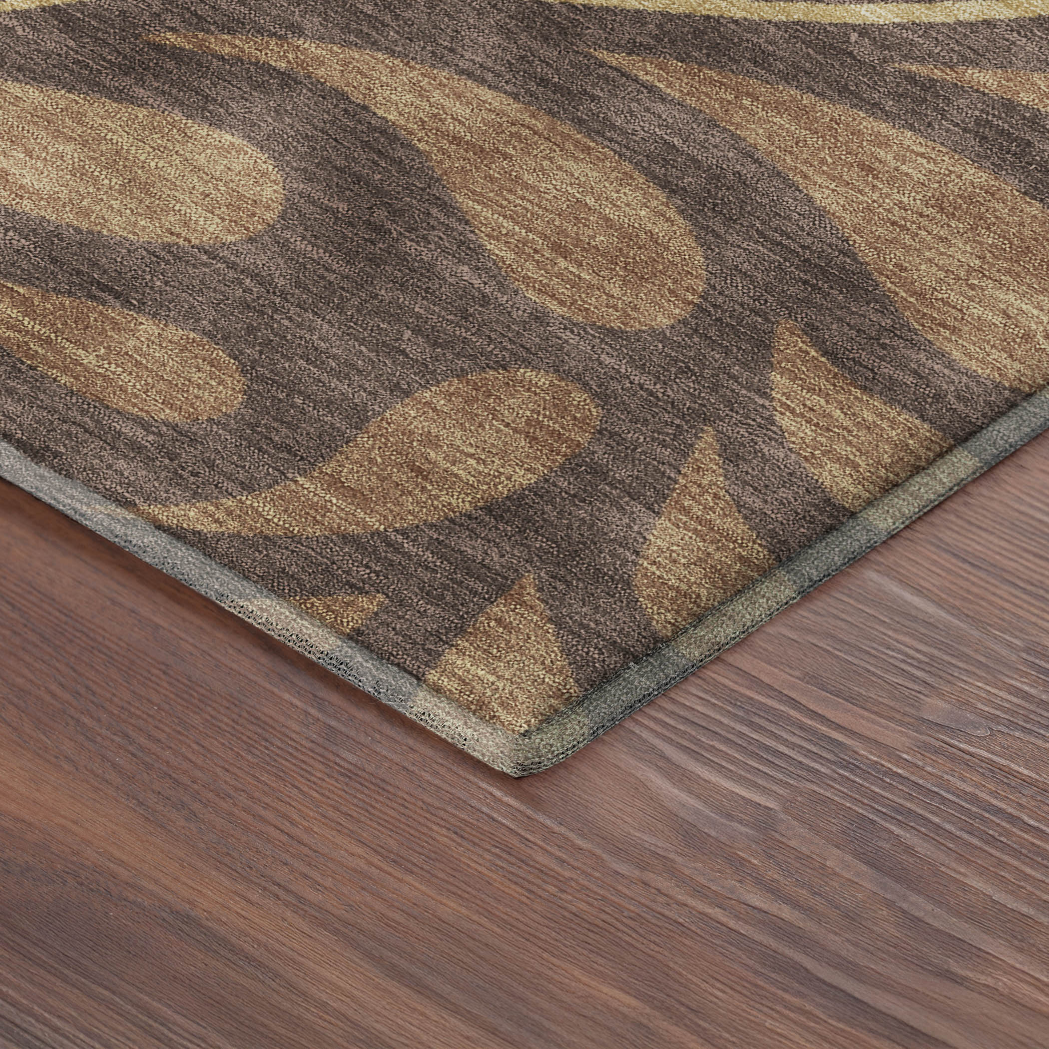 Split Machine Washable Transitional Fudge Brown Rug 1'8" x 2'6" #shape_Rectangle
