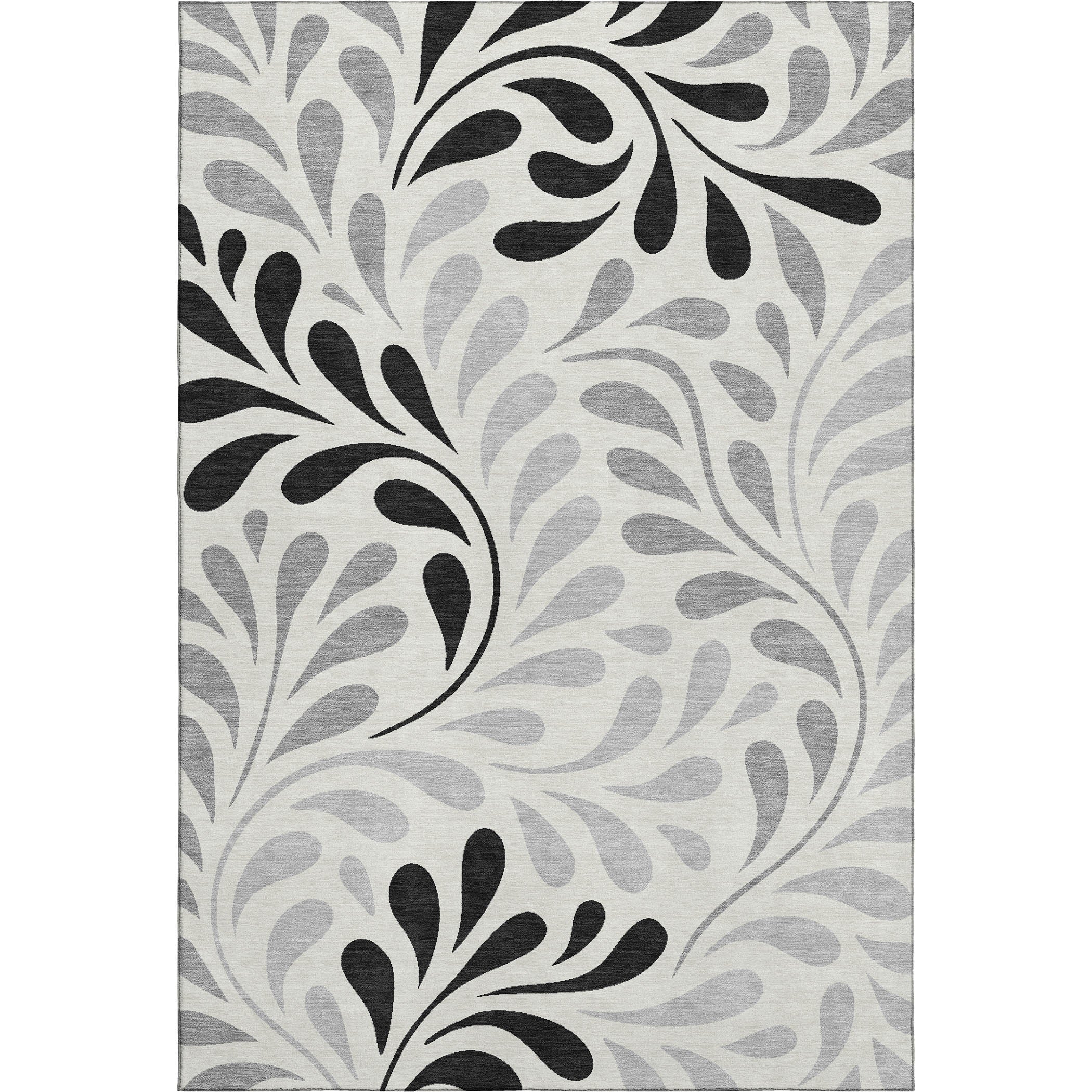 Split Machine Washable Transitional Ivory Rug 3' x 5' #shape_Rectangle