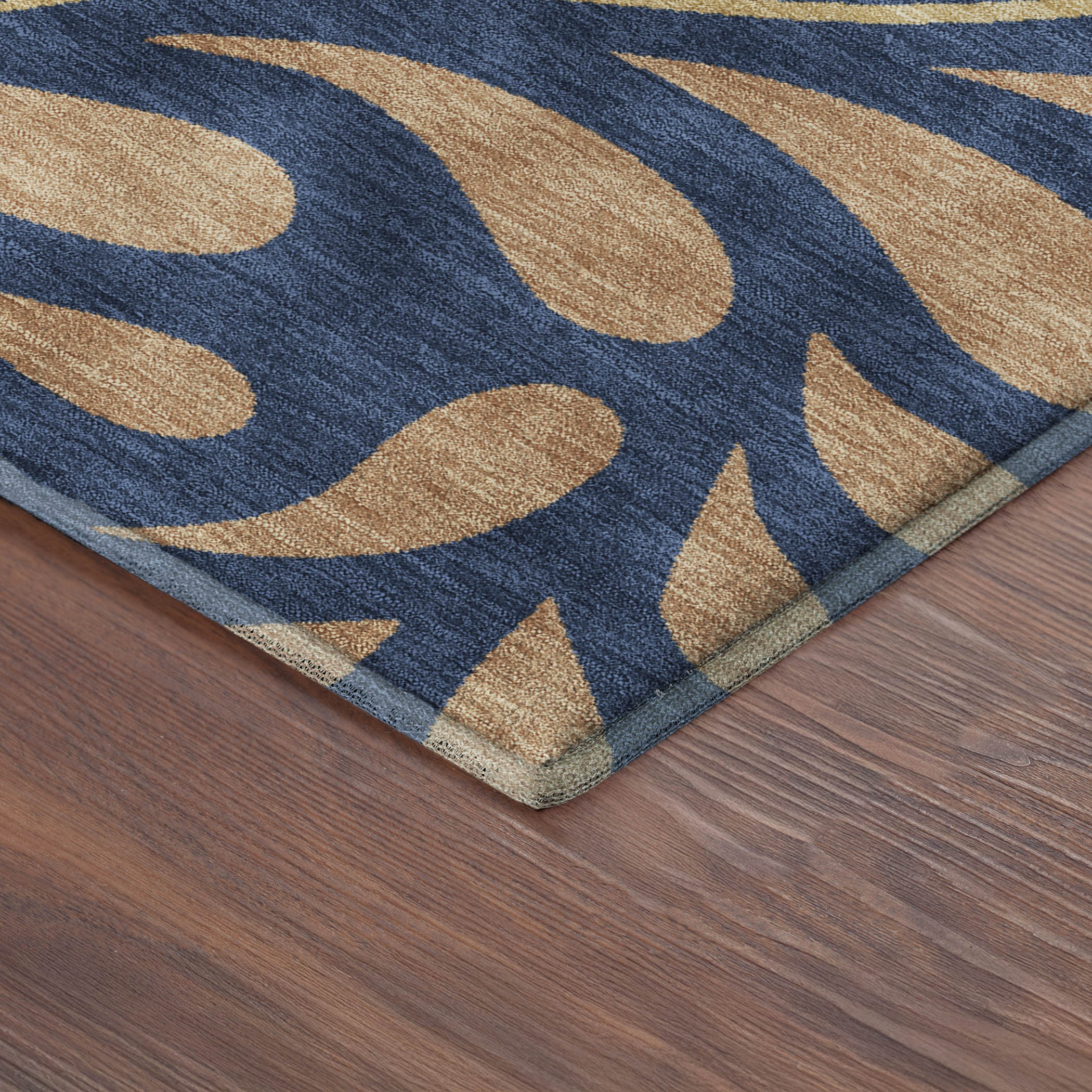 Split Machine Washable Transitional Navy Blue Rug 1'8" x 2'6" #shape_Rectangle