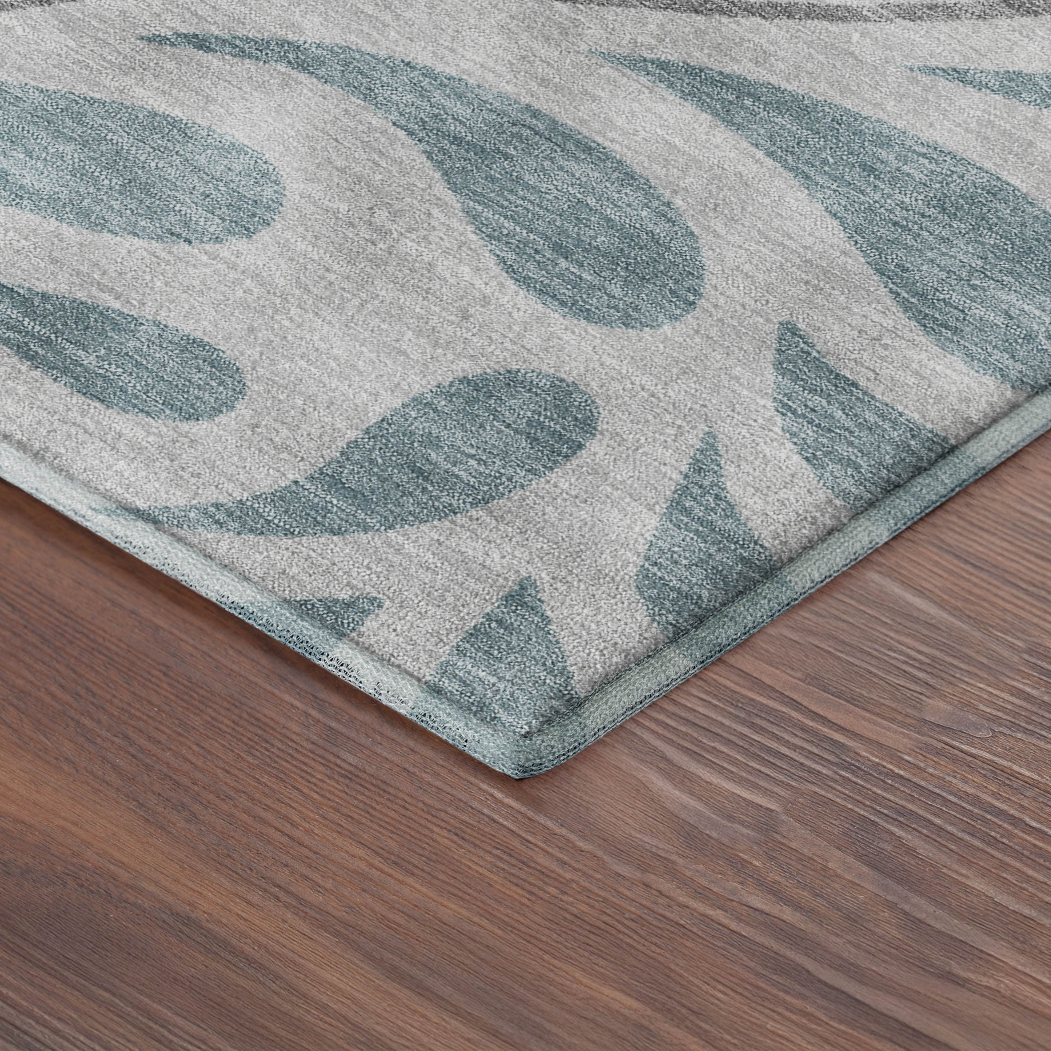 Split Machine Washable Transitional Silver Gray Rug 1'8" x 2'6" #shape_Rectangle