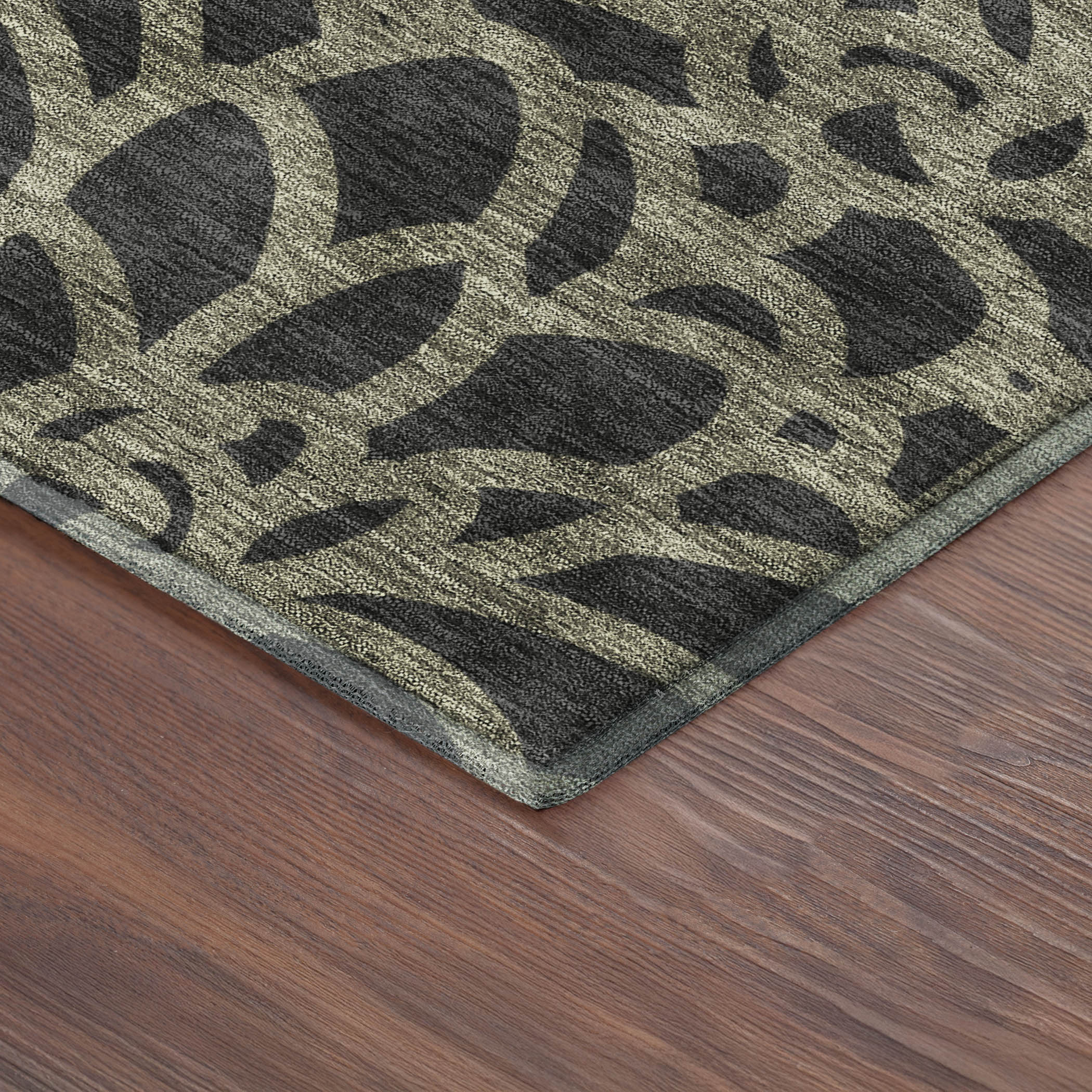 Istanbul Machine Washable Transitional Black Rug 1'8" x 2'6" #shape_Rectangle