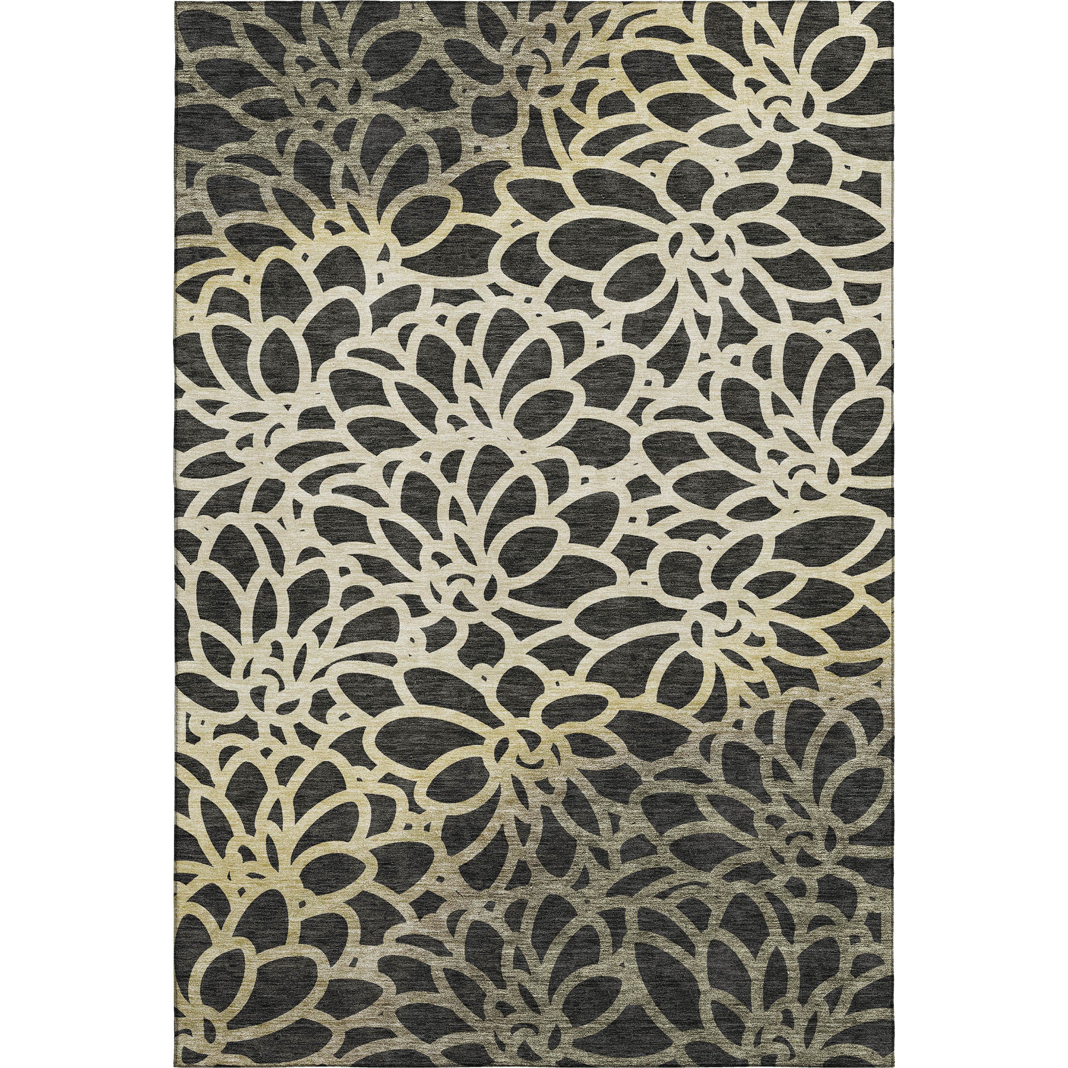 Istanbul Machine Washable Transitional Black Rug 3' x 5' #shape_Rectangle