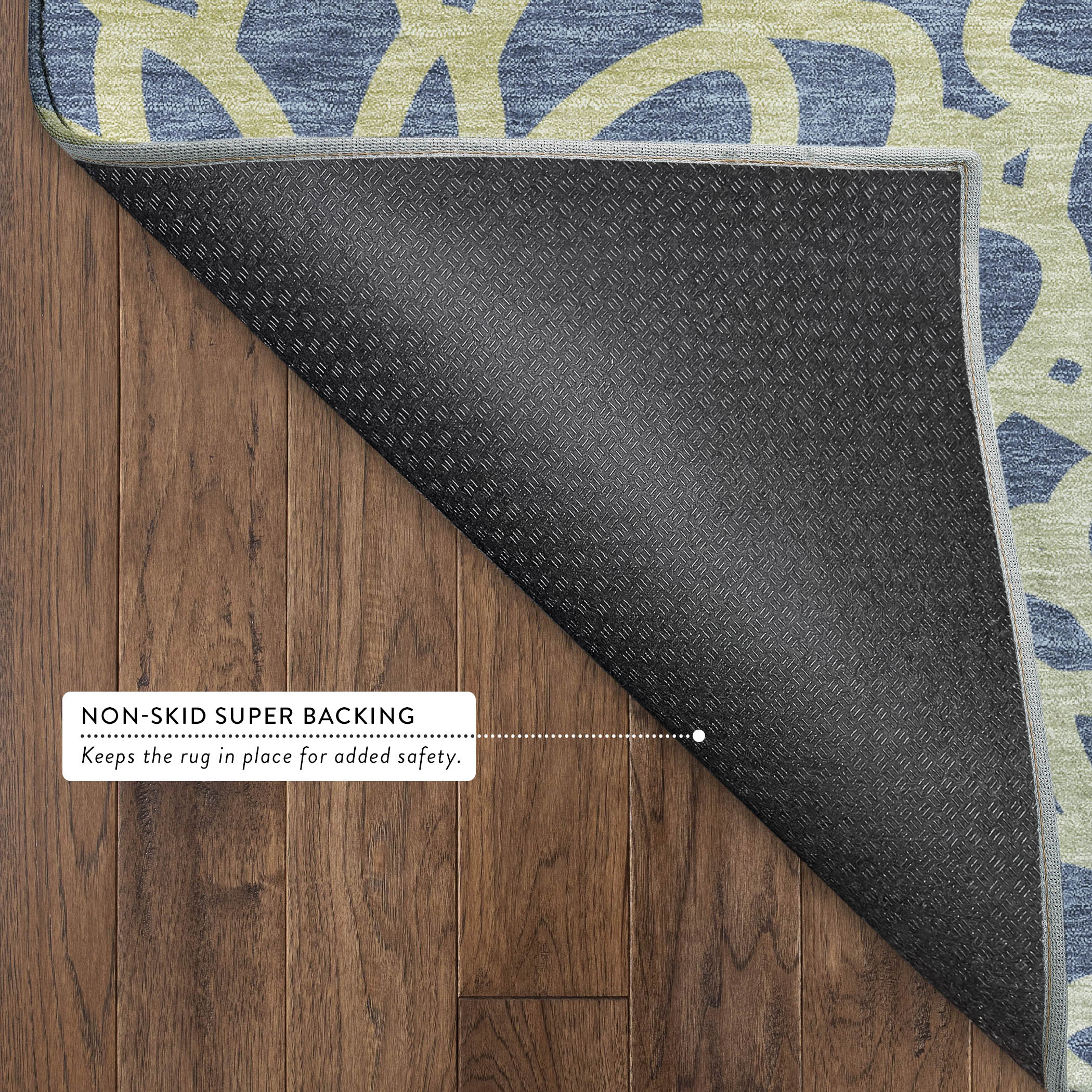 Istanbul Machine Washable Transitional Navy Blue Rug 1'8" x 2'6" #shape_Rectangle