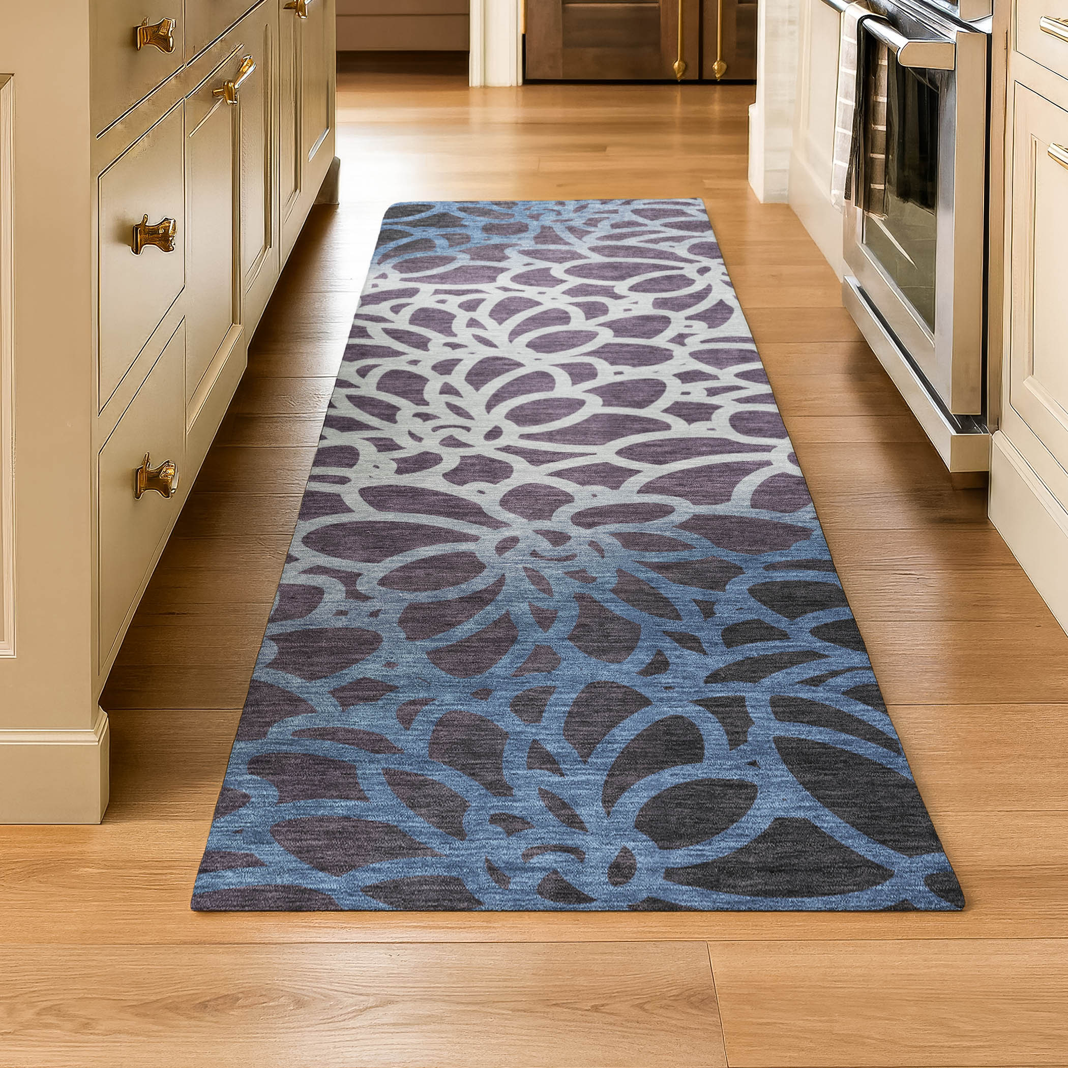 Istanbul Machine Washable Transitional Plum Purple Rug 2'3" x 7'6" #shape_Runner