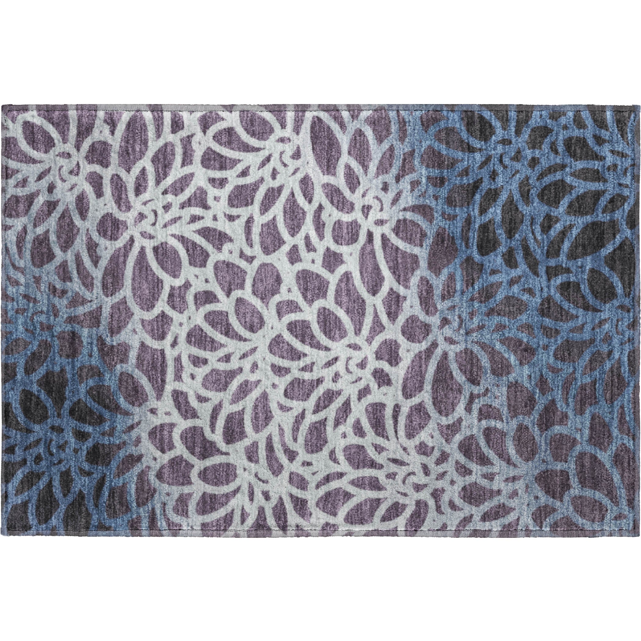 Istanbul Machine Washable Transitional Plum Purple Rug 1'8" x 2'6" #shape_Rectangle