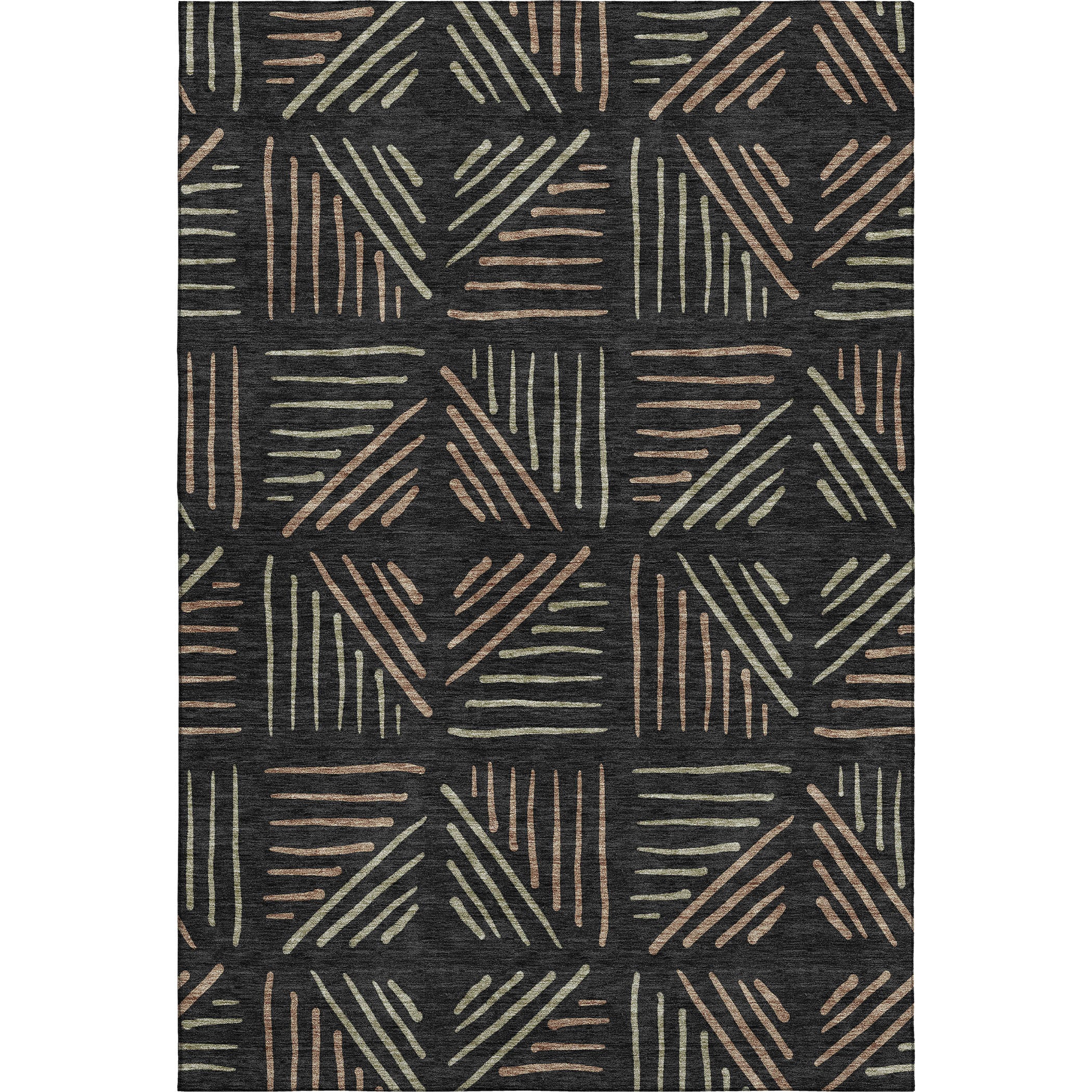 Kyoto Machine Washable Transitional Black Rug 3' x 5' #shape_Rectangle