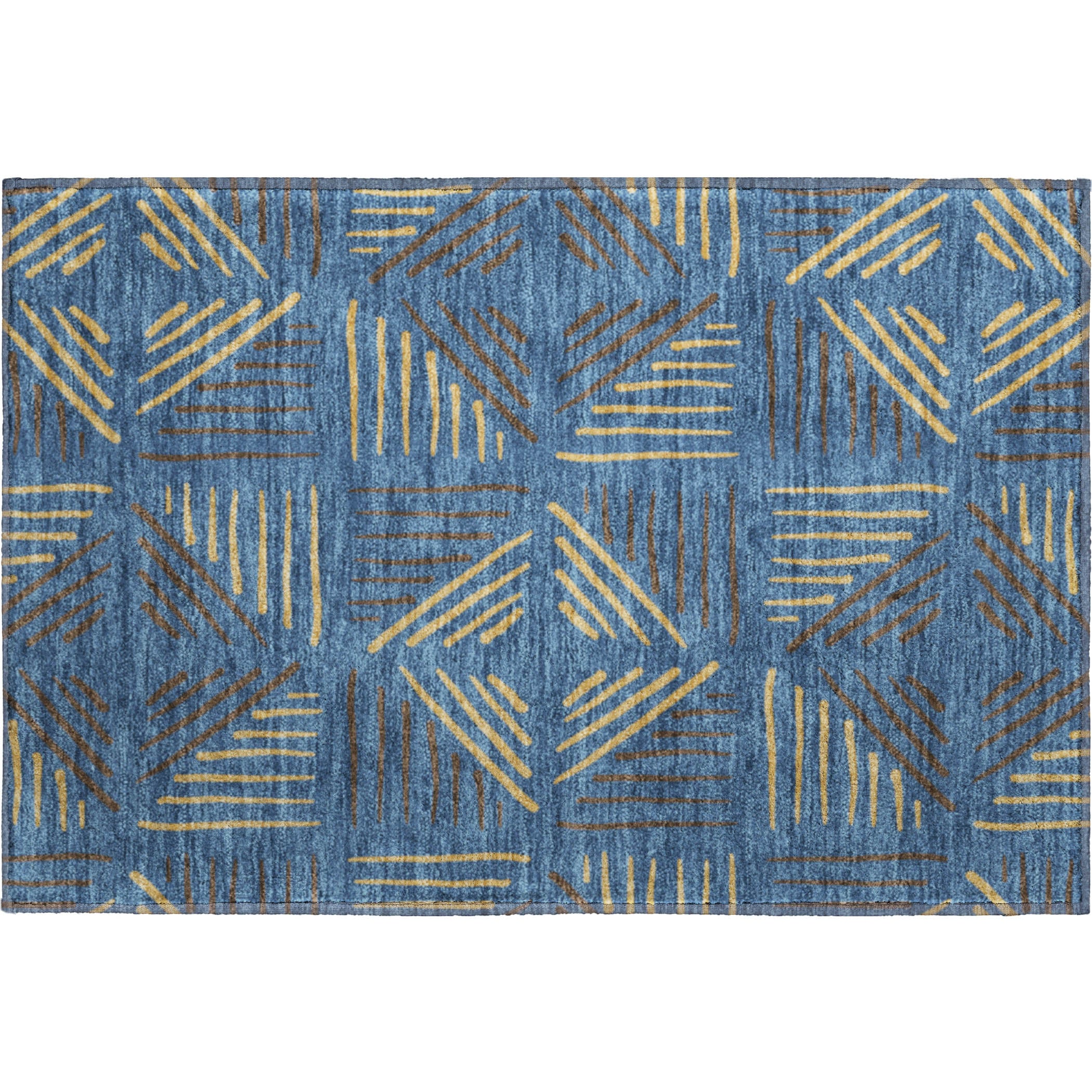 Kyoto Machine Washable Transitional Navy Blue Rug 1'8" x 2'6" #shape_Rectangle