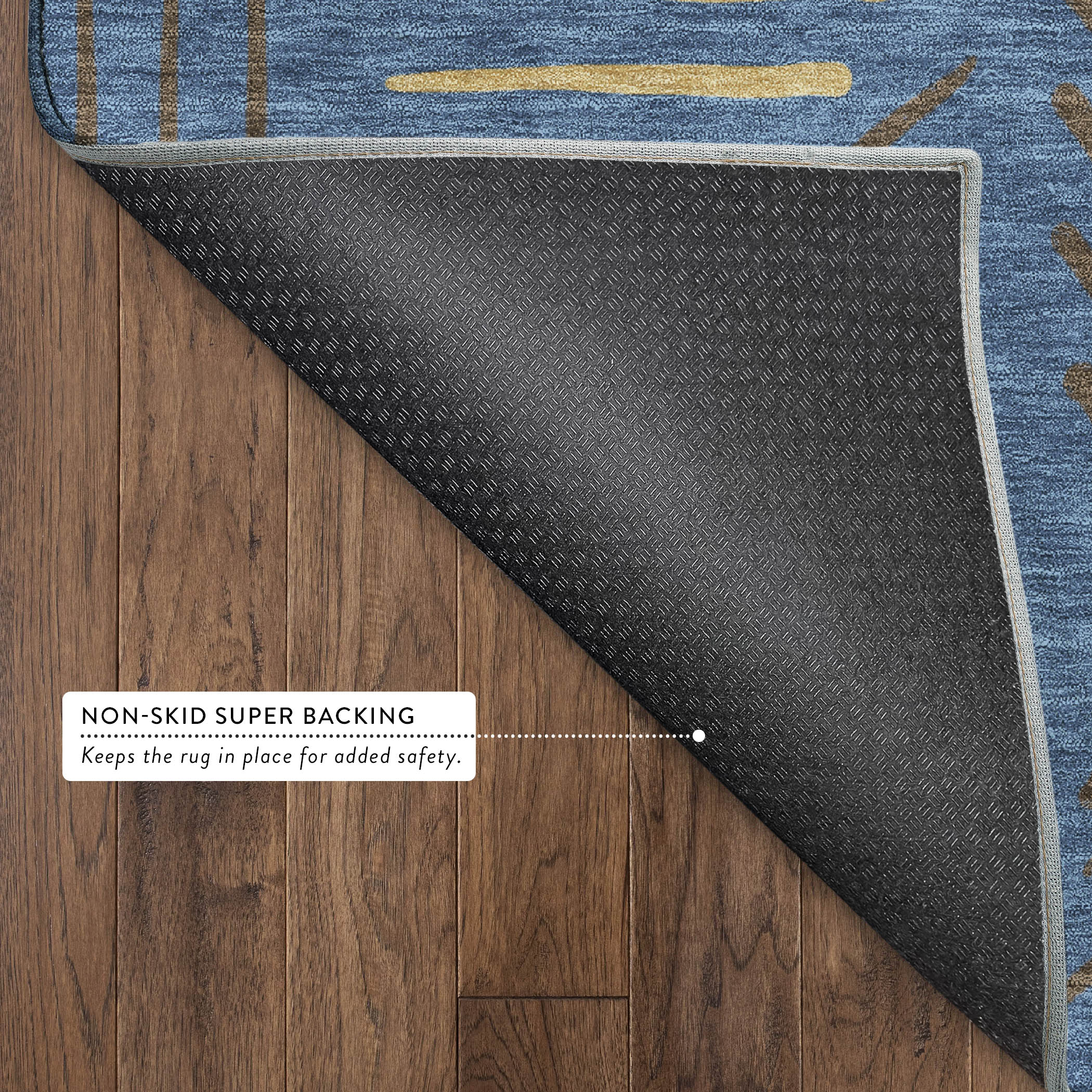 Kyoto Machine Washable Transitional Navy Blue Rug 1'8" x 2'6" #shape_Rectangle