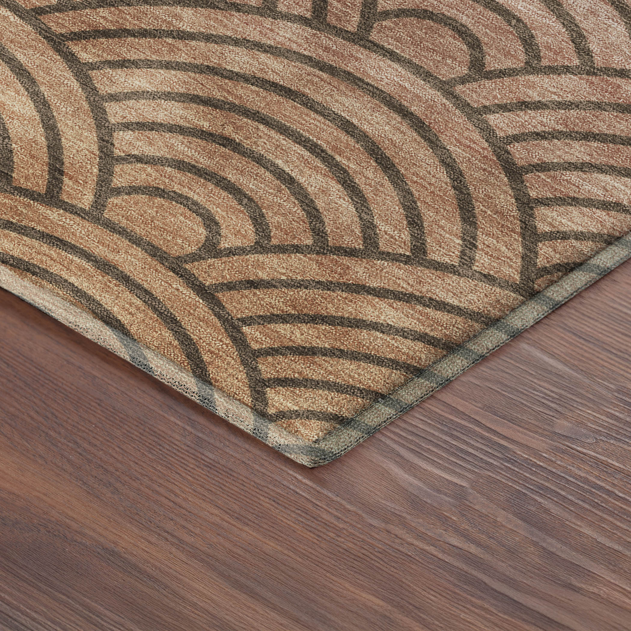 Santorini Machine Washable Transitional Chocolate Brown Rug 1'8" x 2'6" #shape_Rectangle