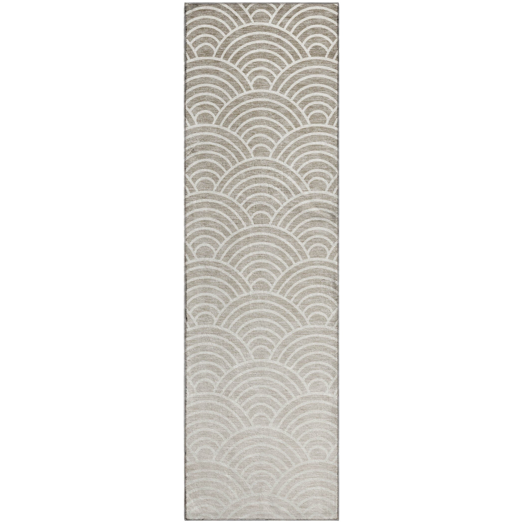 Santorini Machine Washable Transitional Ivory Rug 2'3" x 7'6" #shape_Runner