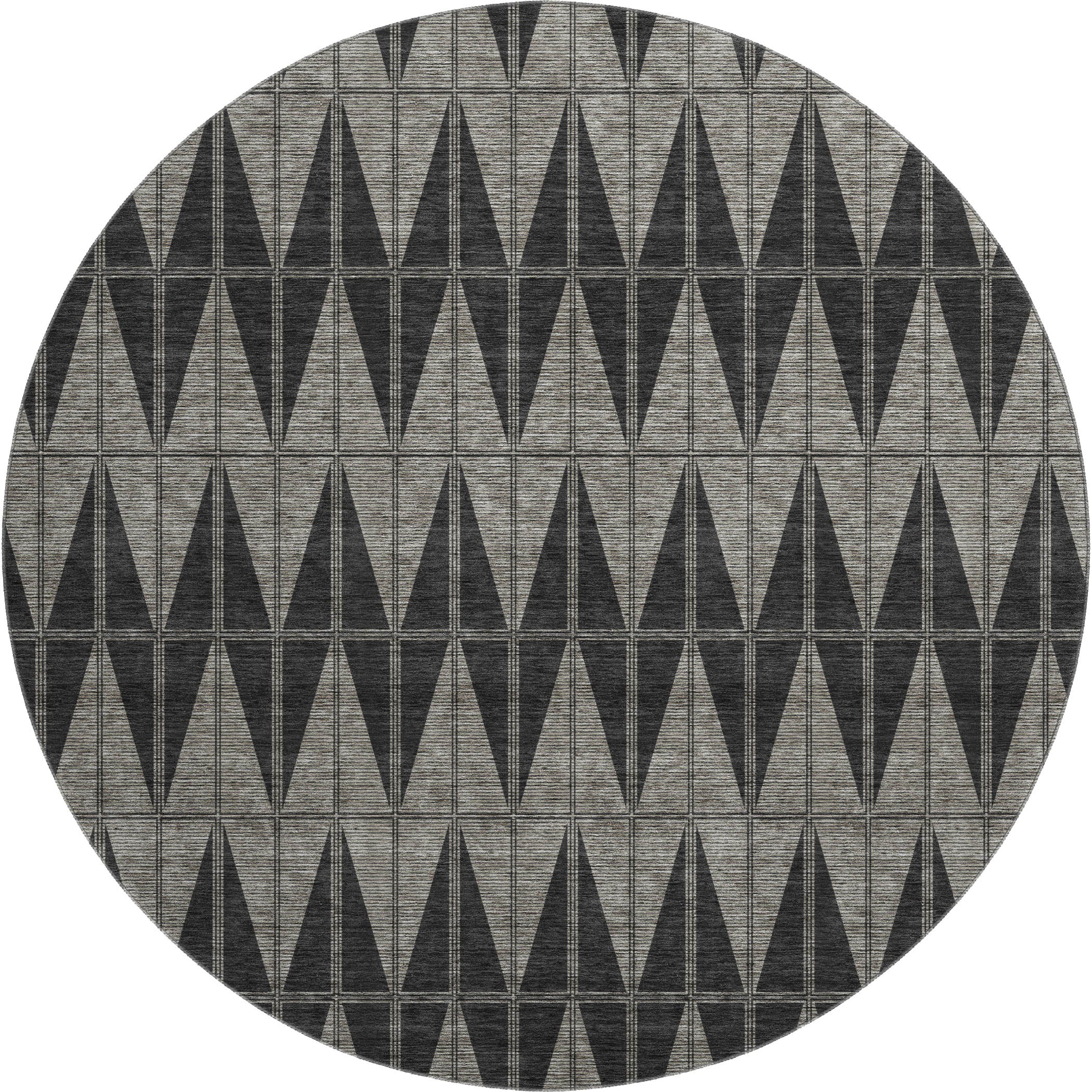 Zanzibar Machine Washable Transitional Black Rug 8' x 8' #shape_Round