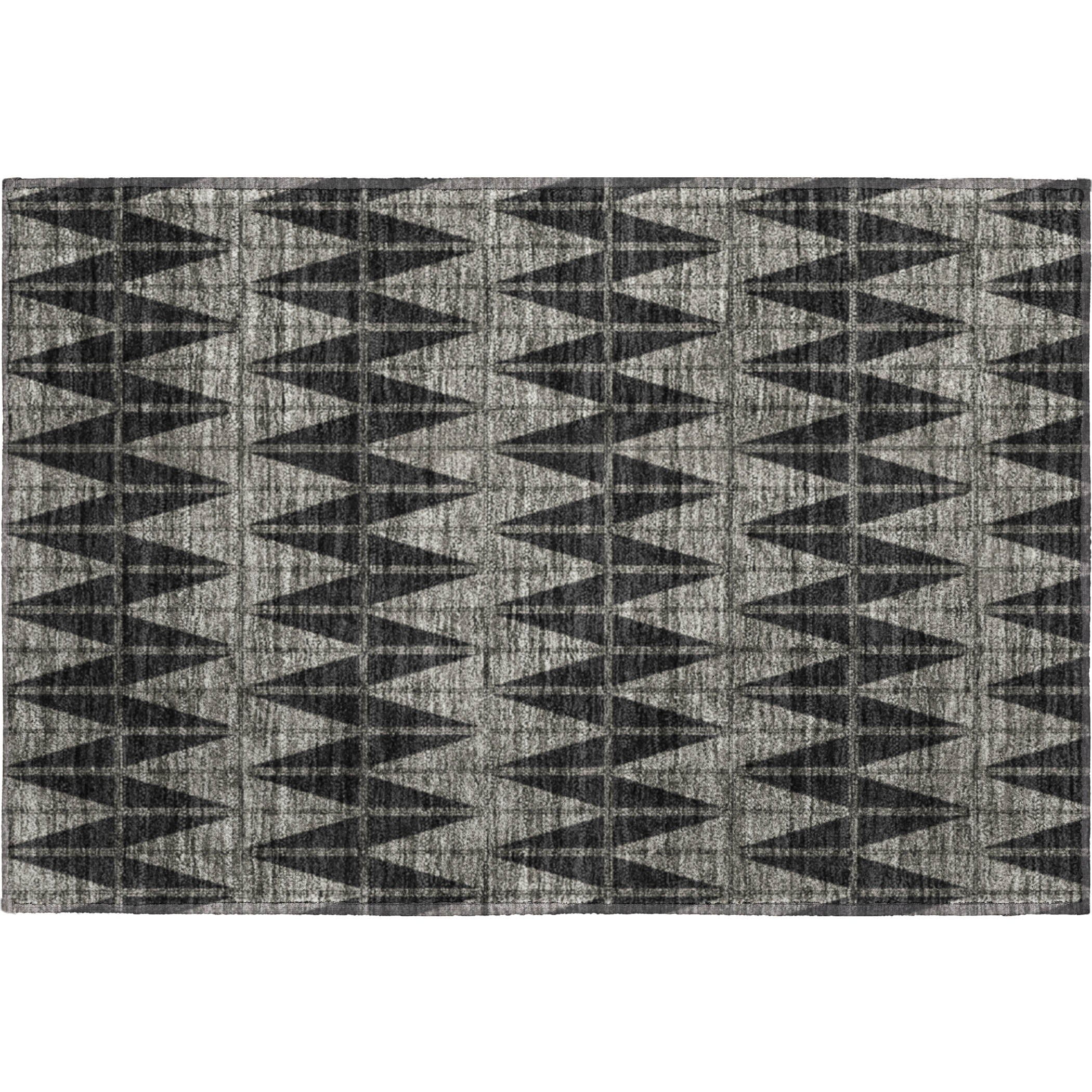 Zanzibar Machine Washable Transitional Black Rug 1'8" x 2'6" #shape_Rectangle