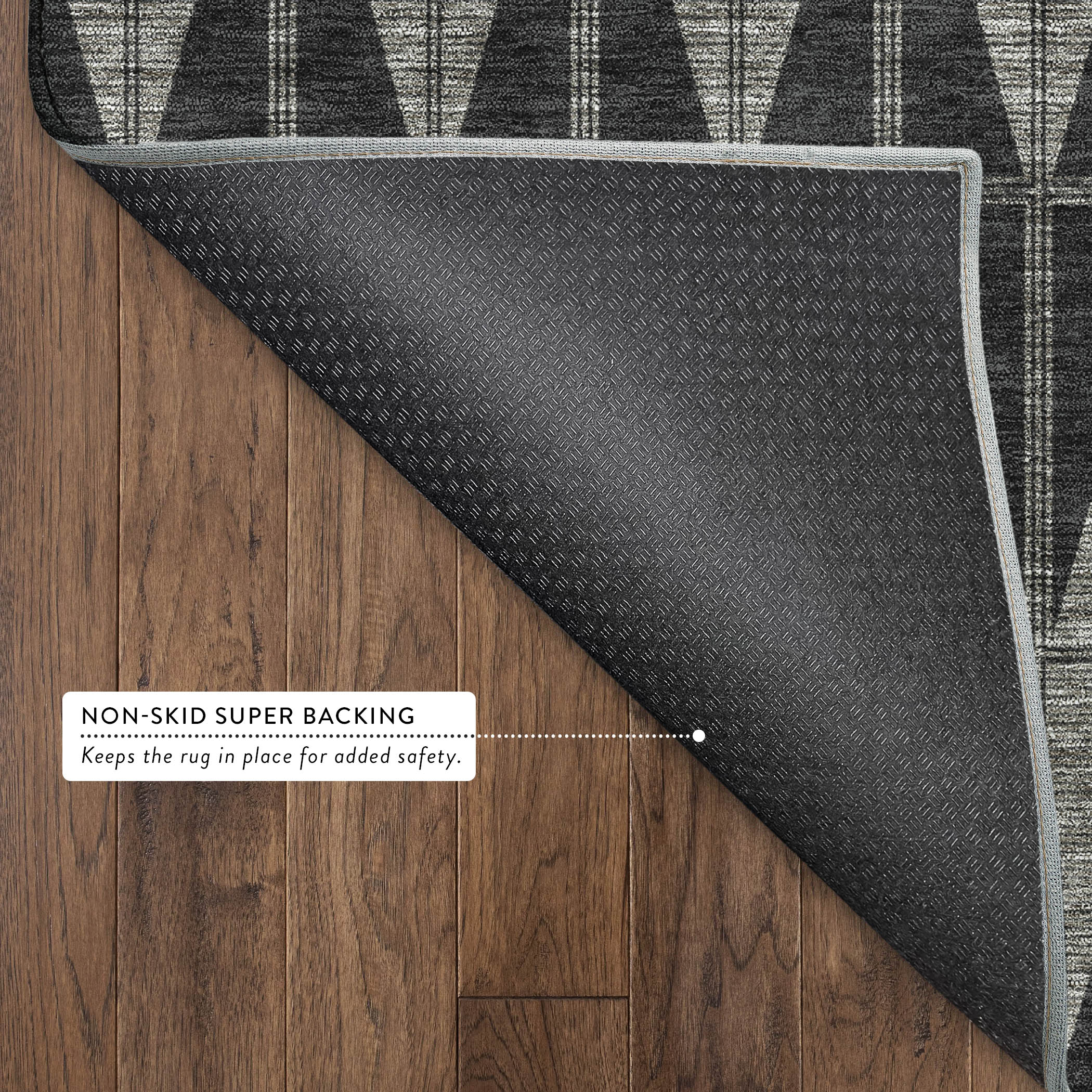 Zanzibar Machine Washable Transitional Black Rug 1'8" x 2'6" #shape_Rectangle