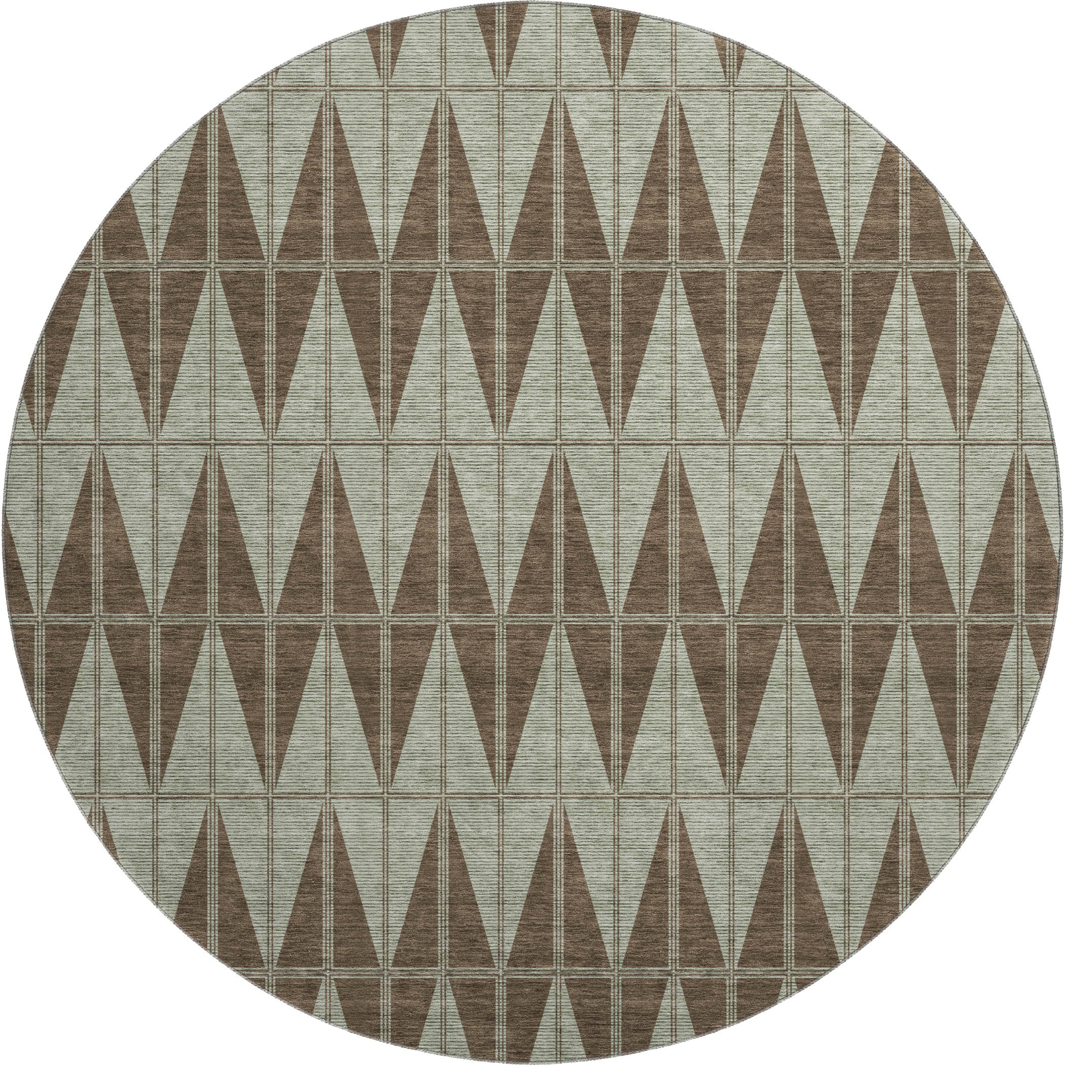 Zanzibar Machine Washable Transitional Chocolate Brown Rug 8' x 8' #shape_Round