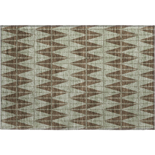 Zanzibar Machine Washable Transitional Chocolate Brown Rug 1'8" x 2'6"