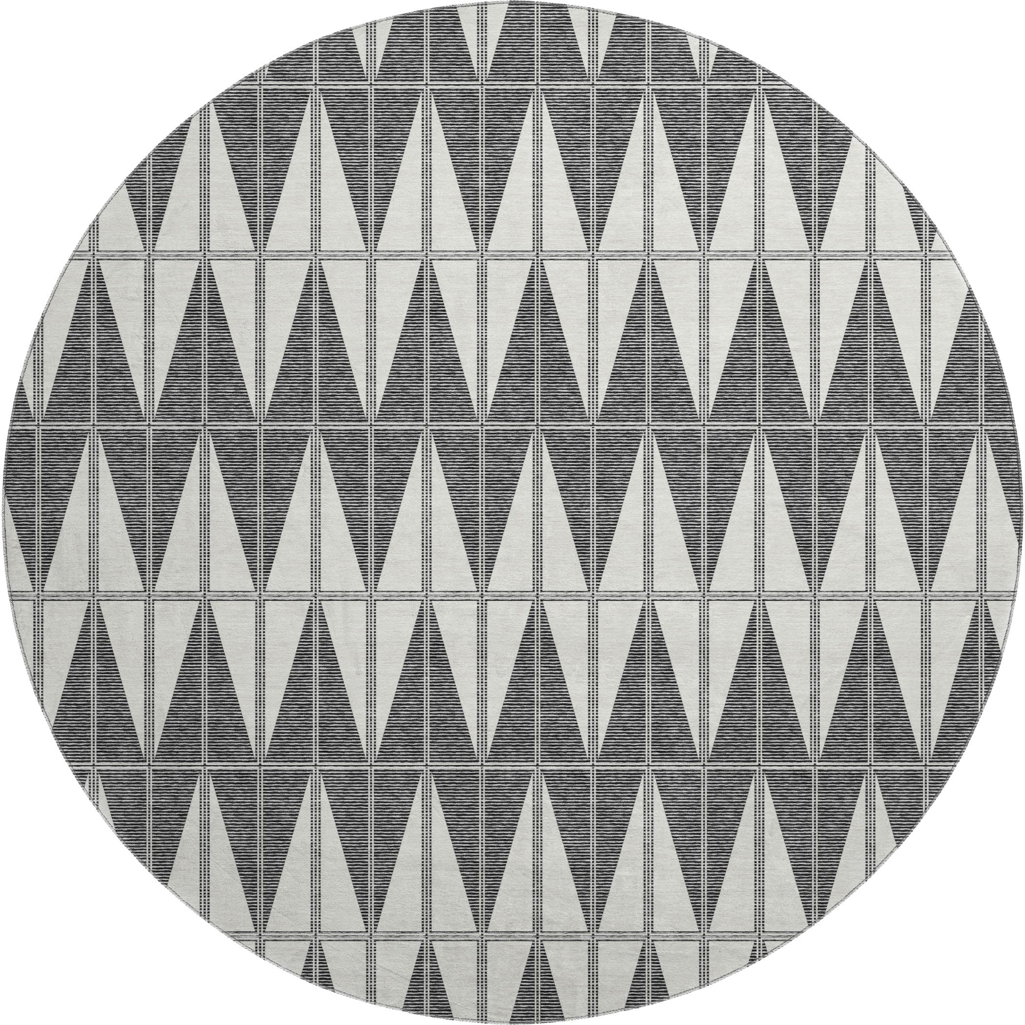 Zanzibar Machine Washable Transitional Ivory Rug 8' x 8' #shape_Round