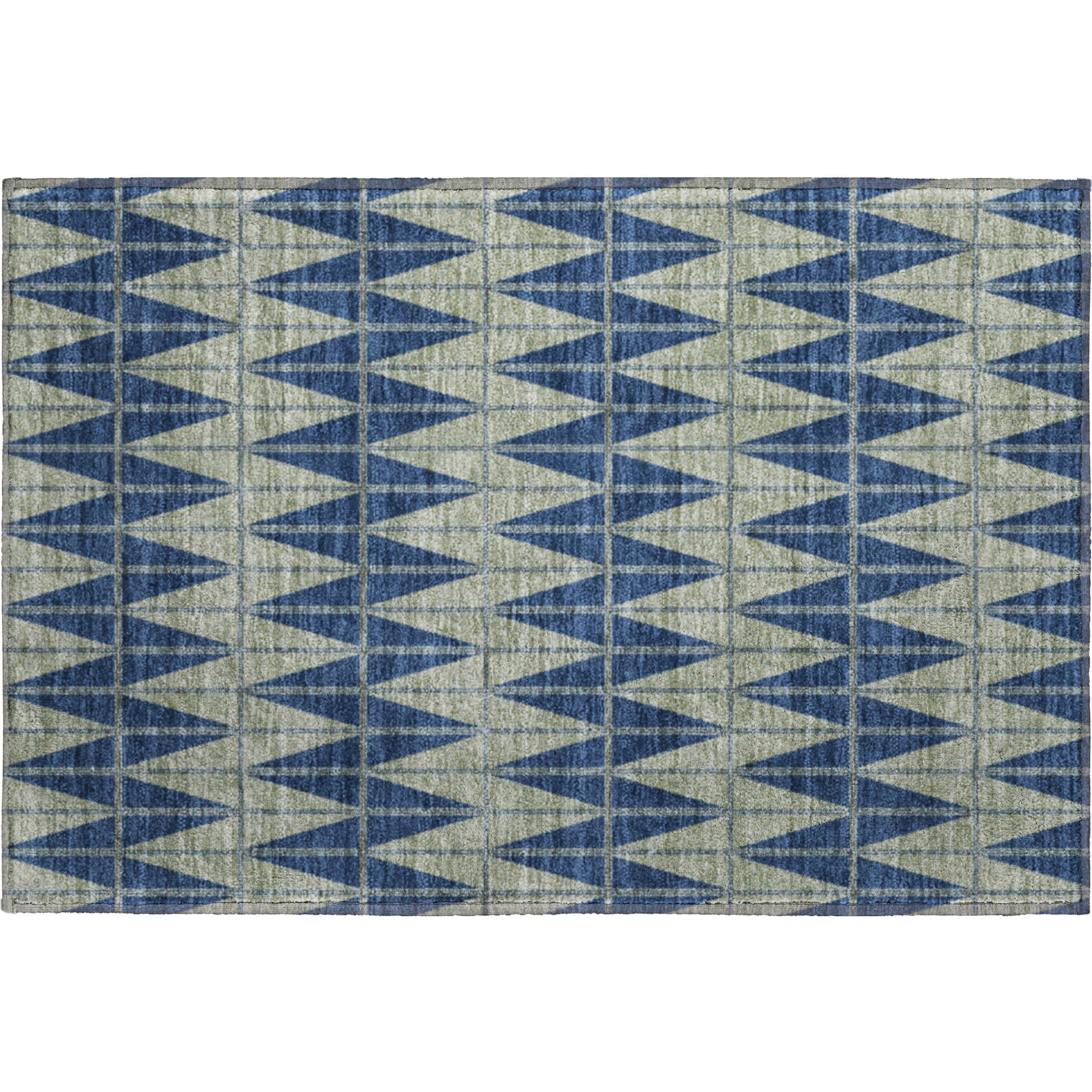 Zanzibar Machine Washable Transitional Navy Blue Rug 1'8" x 2'6" #shape_Rectangle