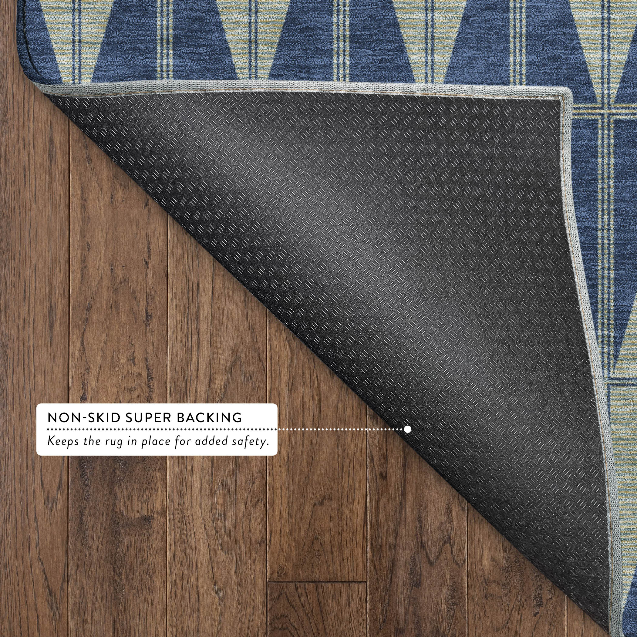 Zanzibar Machine Washable Transitional Navy Blue Rug 1'8" x 2'6" #shape_Rectangle