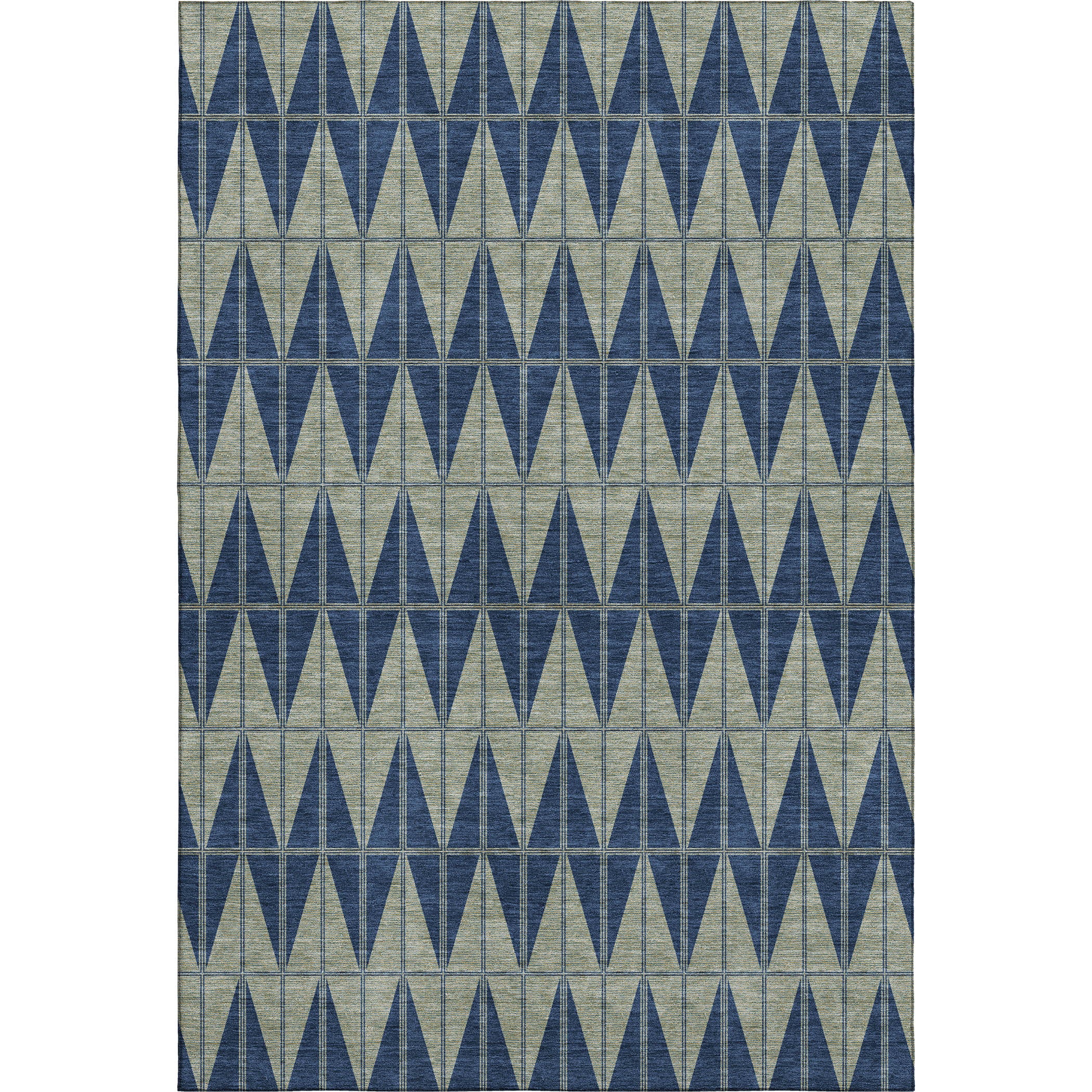 Zanzibar Machine Washable Transitional Navy Blue Rug 3' x 5' #shape_Rectangle