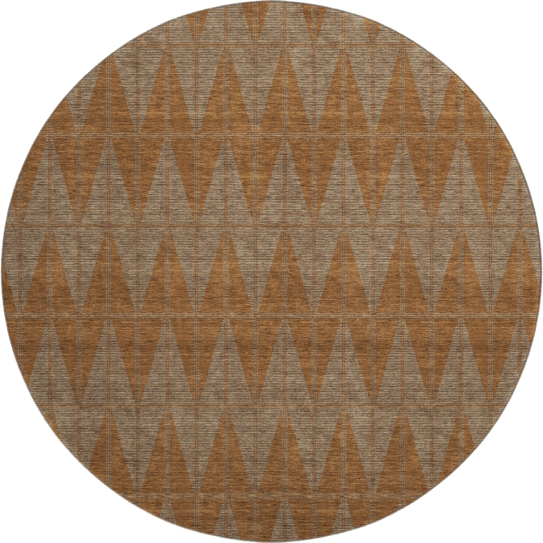 Zanzibar Machine Washable Transitional Paprika Orange Rug 8' x 8' #shape_Round