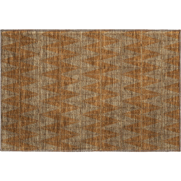Zanzibar Machine Washable Transitional Paprika Orange Rug 1'8" x 2'6"