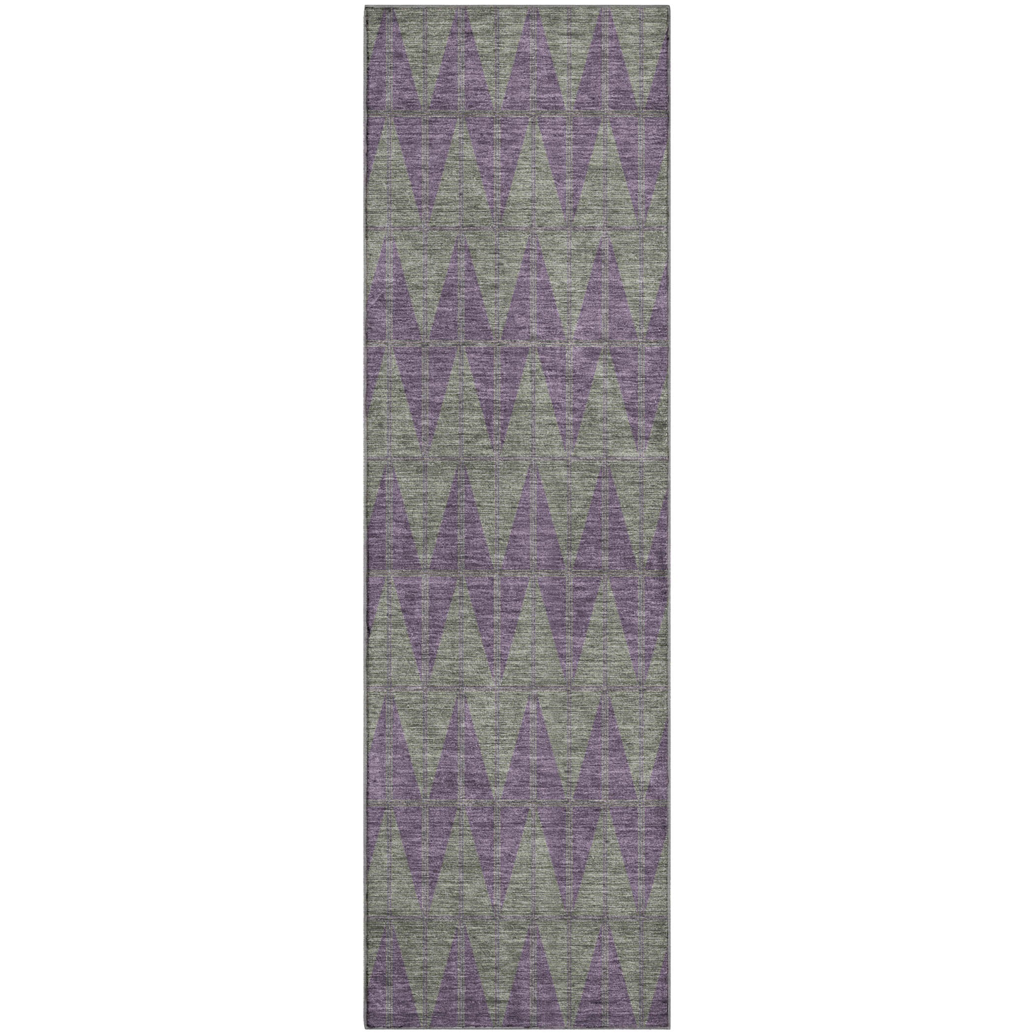 Zanzibar Machine Washable Transitional Plum Purple Rug 2'3" x 7'6" #shape_Runner