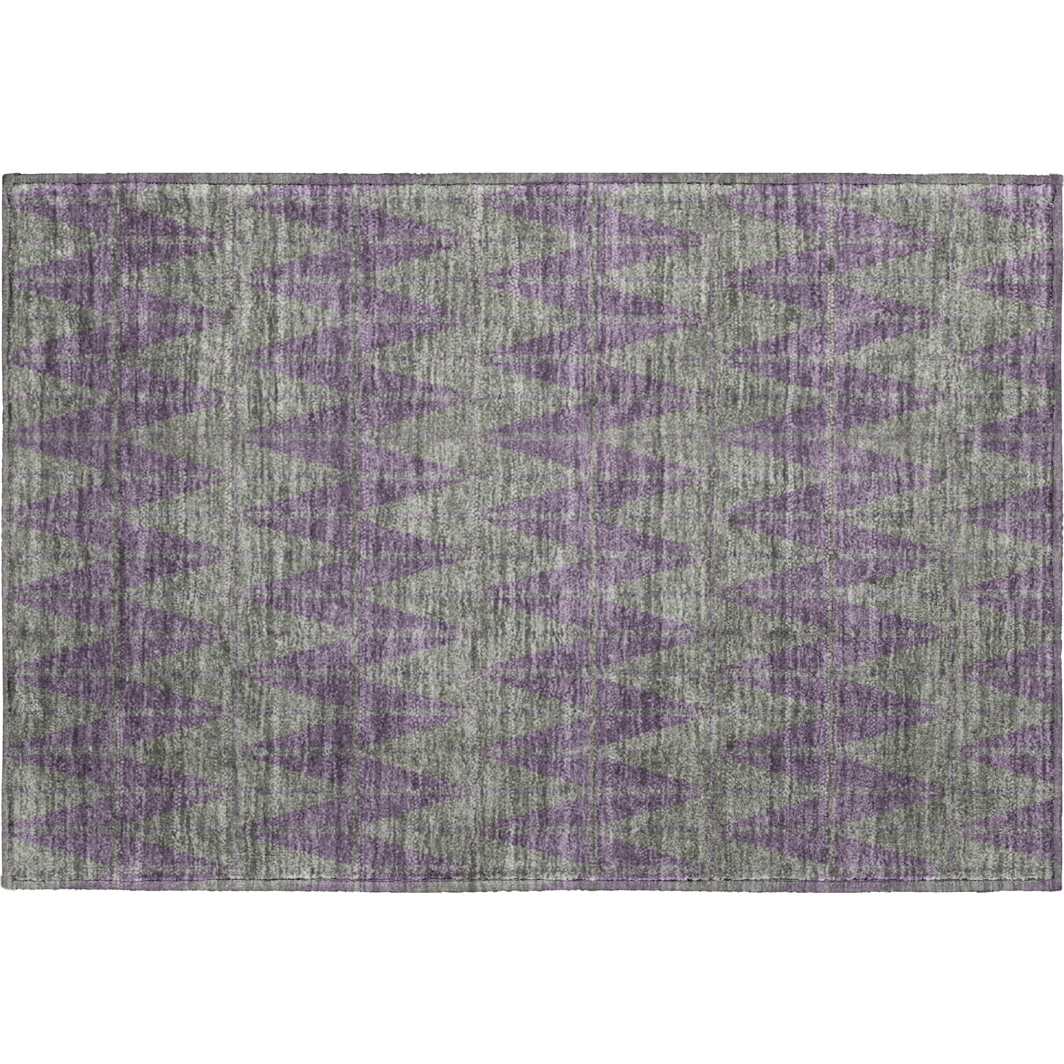 Zanzibar Machine Washable Transitional Plum Purple Rug 1'8" x 2'6" #shape_Rectangle