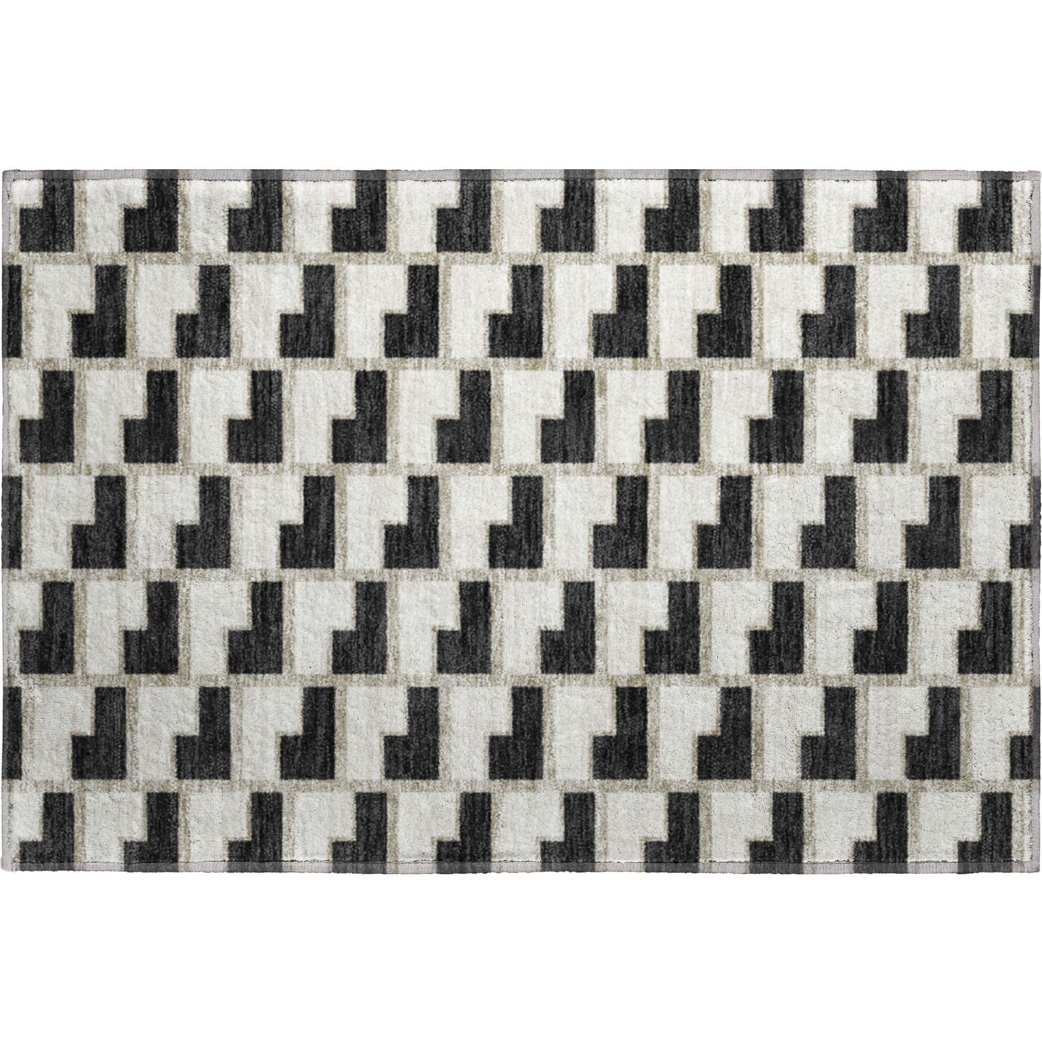 Chiang Mai Machine Washable Transitional Black Rug 1'8" x 2'6" #shape_Rectangle