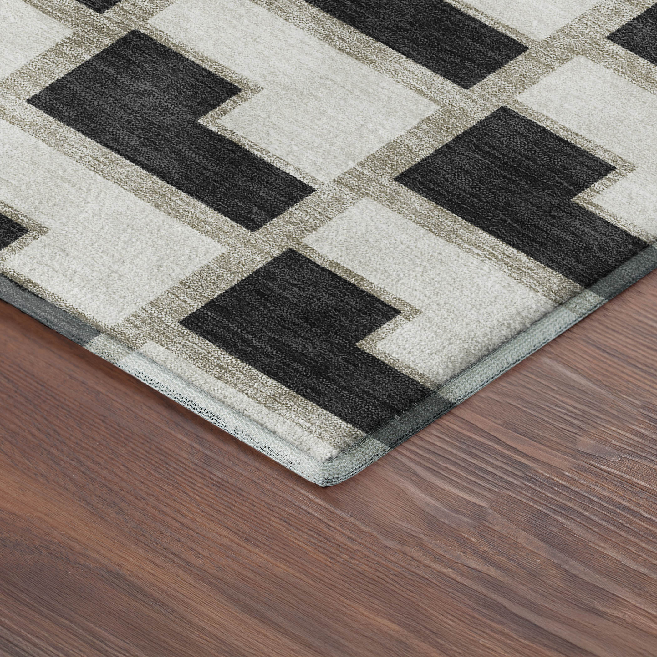 Chiang Mai Machine Washable Transitional Black Rug 1'8" x 2'6" #shape_Rectangle